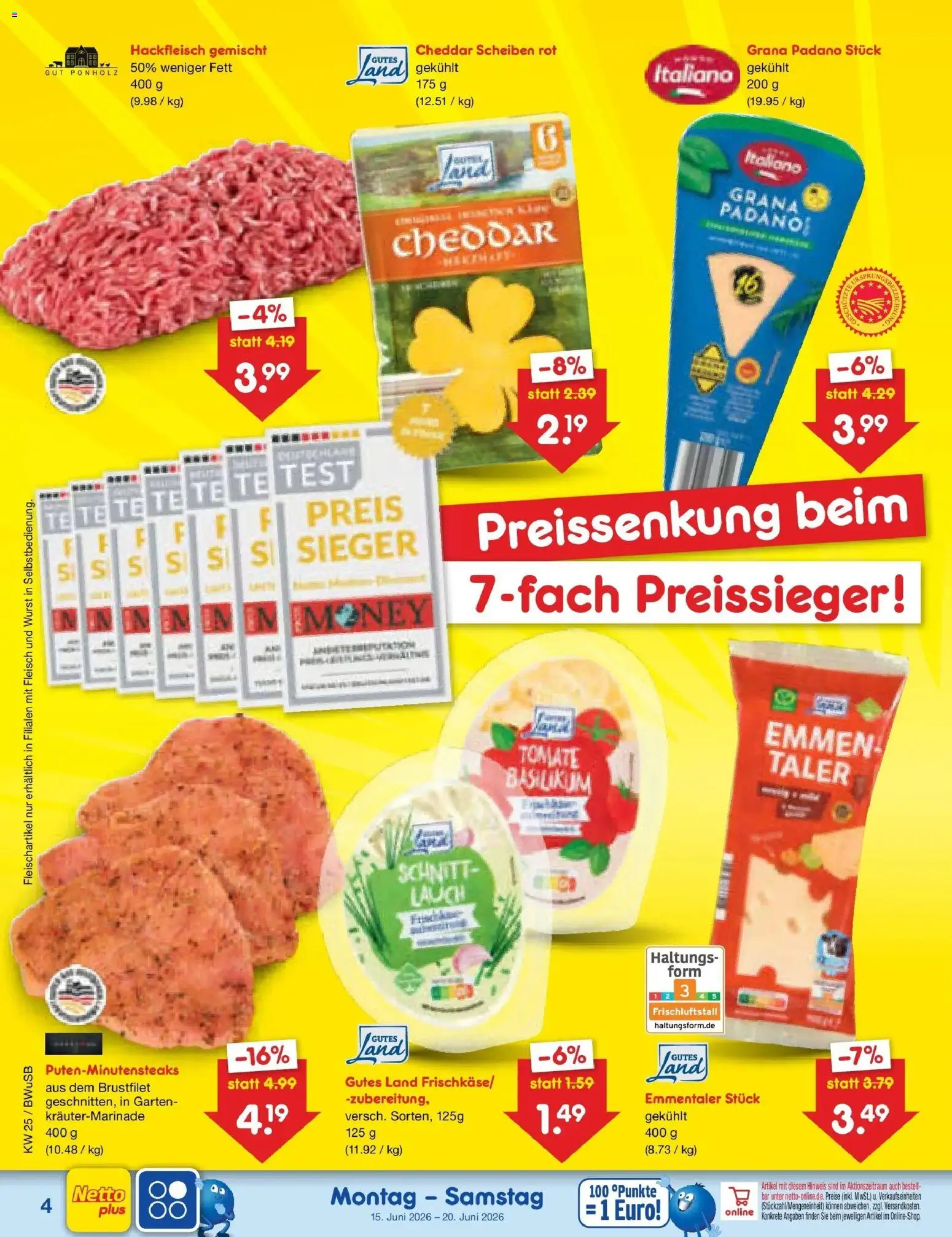 Netto Marken-Discount Prospekt Stemwede-Dielingen – gültig ab 14.06.2026 | Seite: 4 | Produkte: Wurst, Fleisch, Hackfleisch