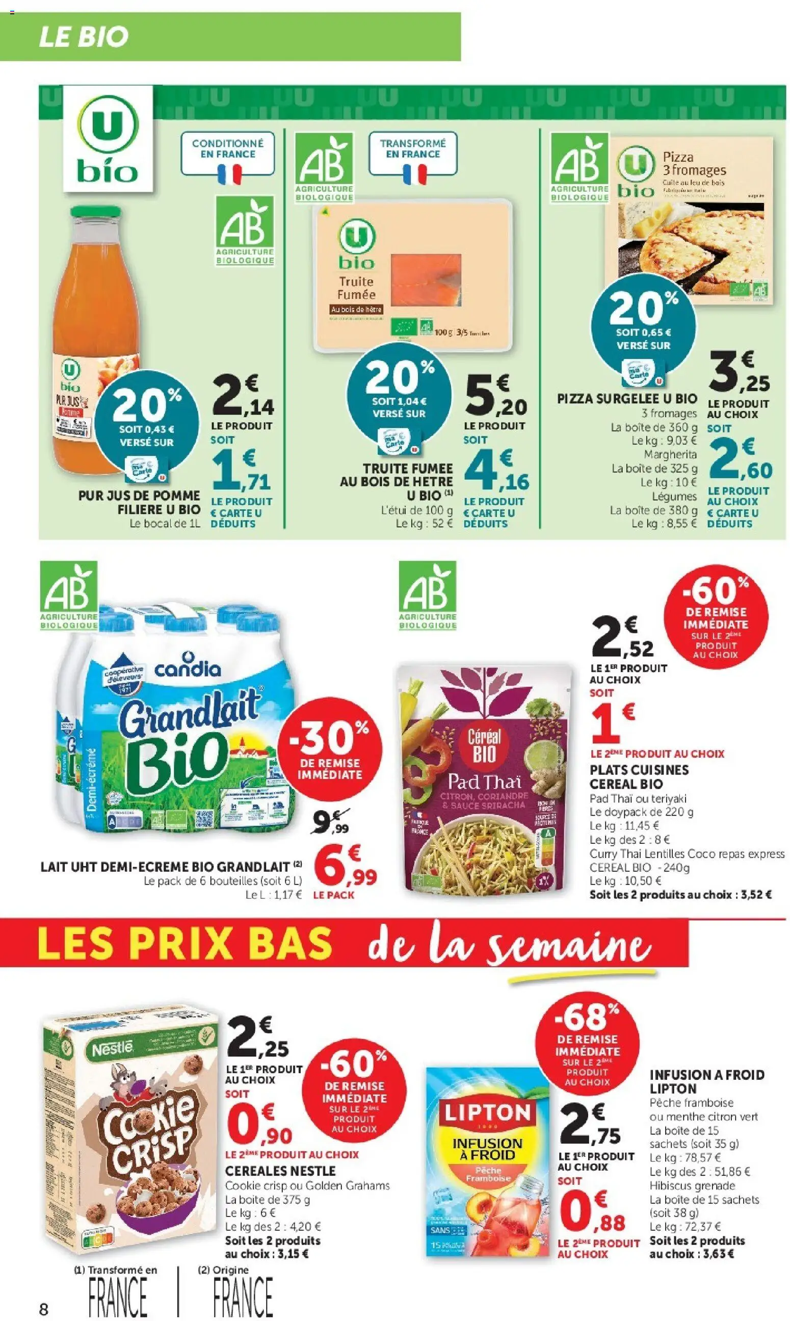 {H1} | Page: 8 | Produits: Citron vert, Candia, Plats cuisinés, Cookie Crisp