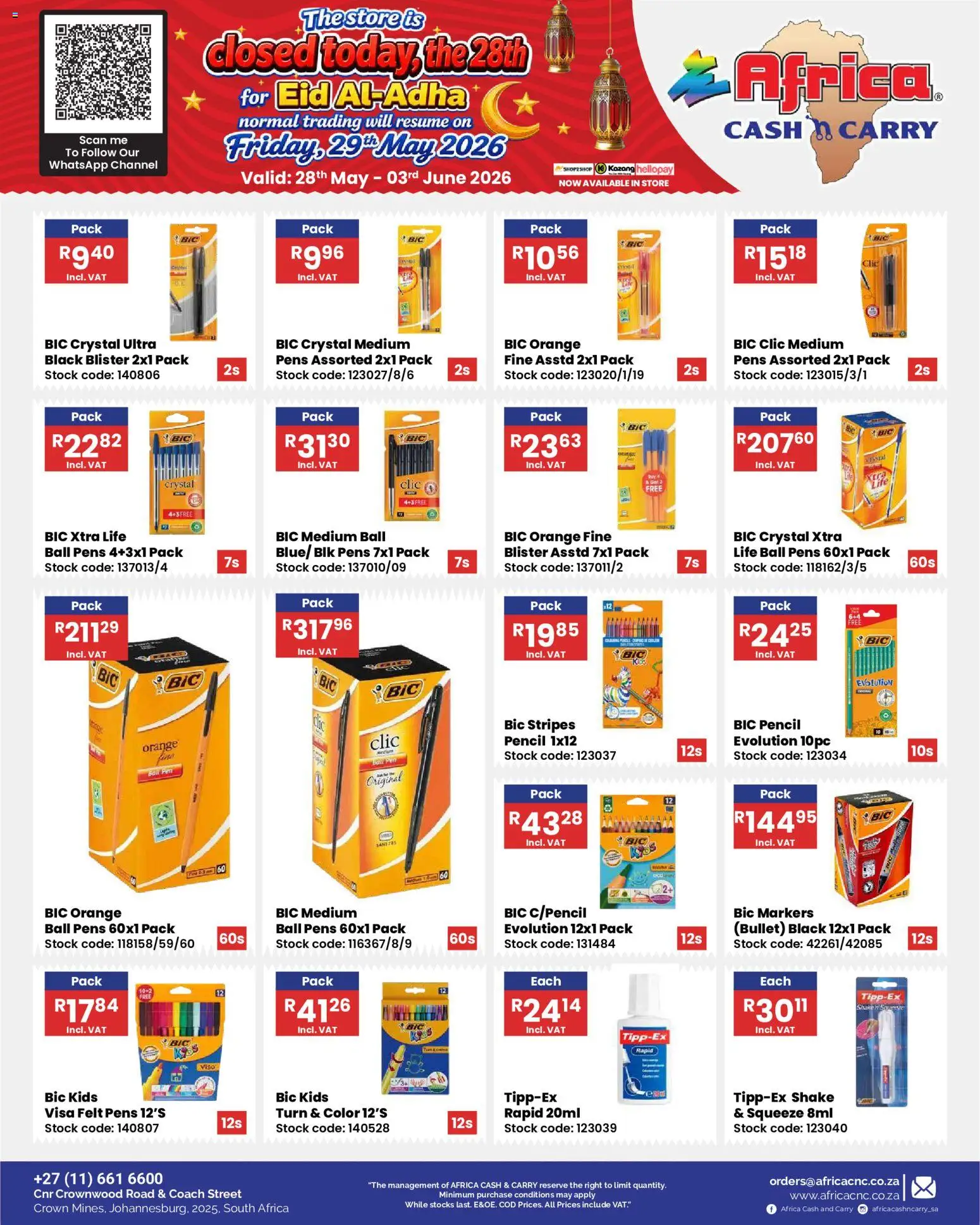 New Africa Cash & Carry catalogue – valid from 28.05.2026 | Page: 60 | Products: Pencil, Pen, Stock