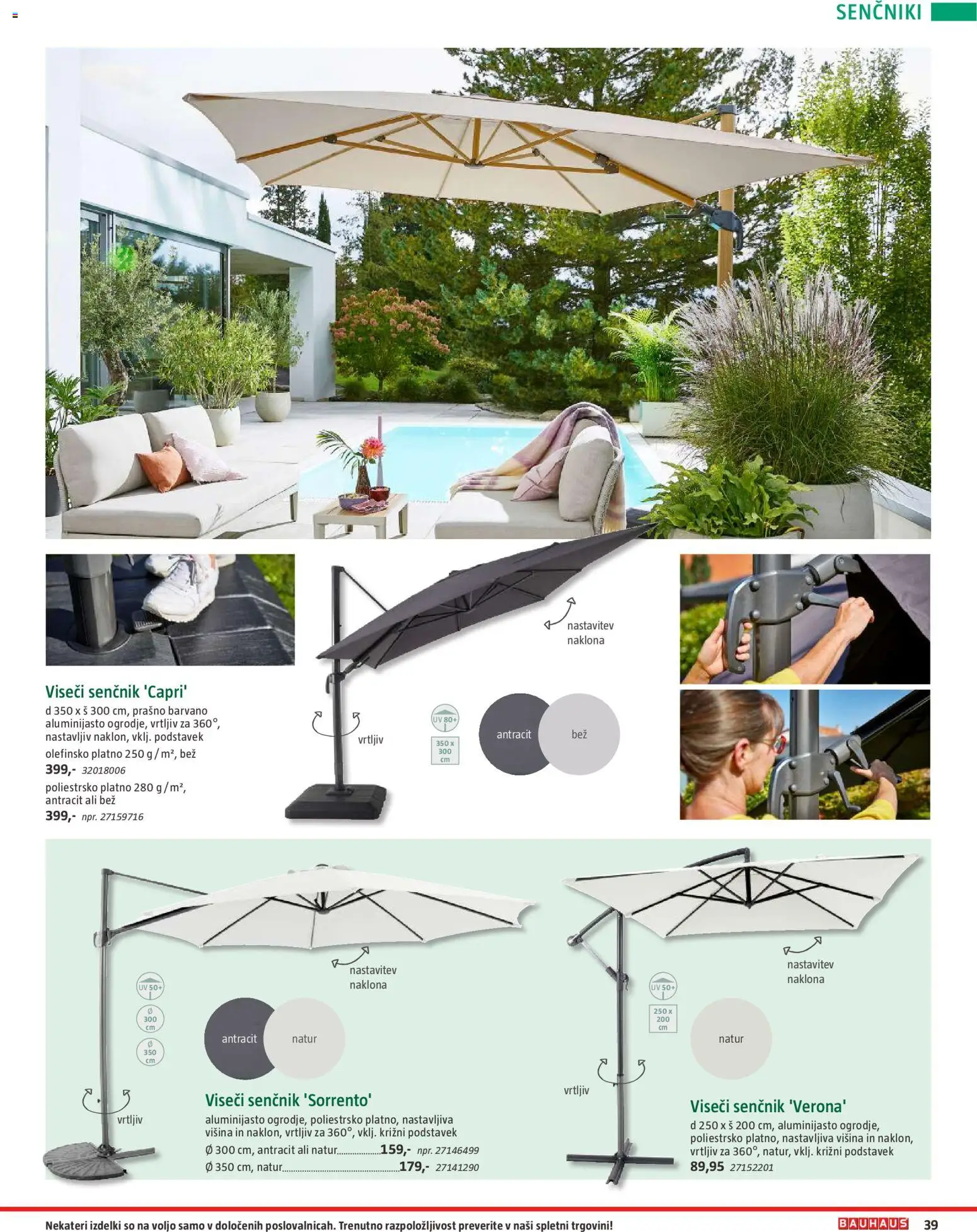 Novi Bauhaus katalog ponudbe – veljaven od 28.09.2026 | Stran: 39 | Izdelki: Senčnik