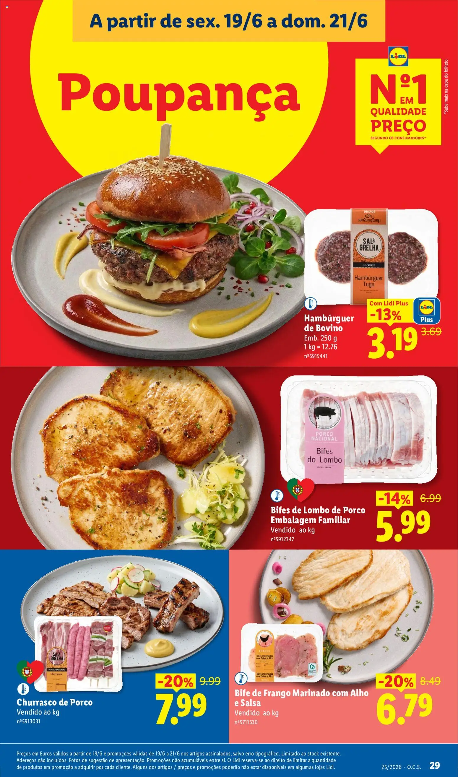 Lidl folheto │ válido de 15.06.2026 | Página: 29 | Produtos: Frango, Hambúrguer, Sal, Lombo