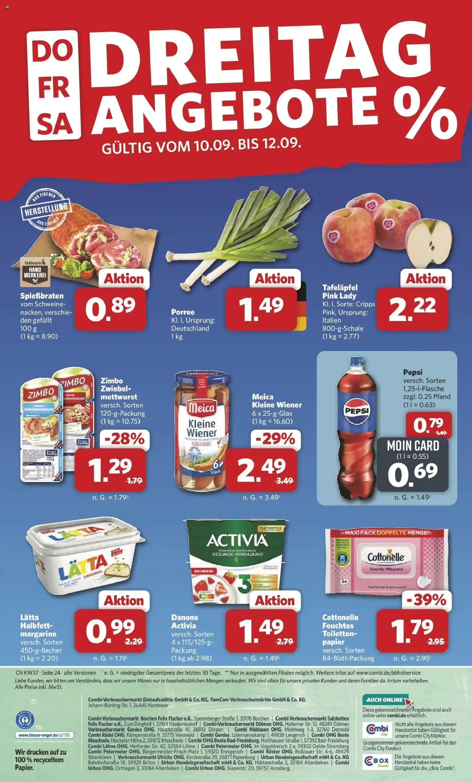 Combi Prospekt Twistringen – gültig ab 07.09.2026 | Seite: 26 | Produkte: Activia, Margarine, Pepsi, Lätta