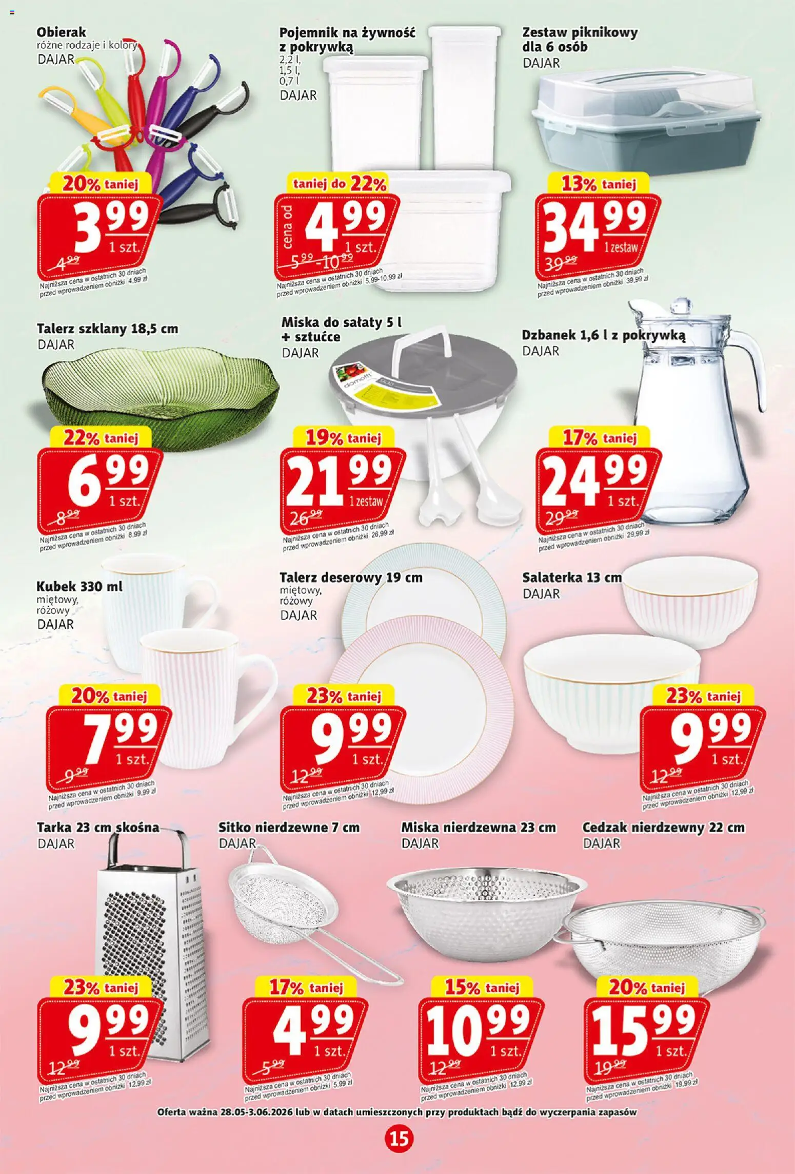 Prim Market gazetka od 28.05.2026 | Strona: 15 | Produkty: Dzbanek, Zestaw piknikowy, Sztućce