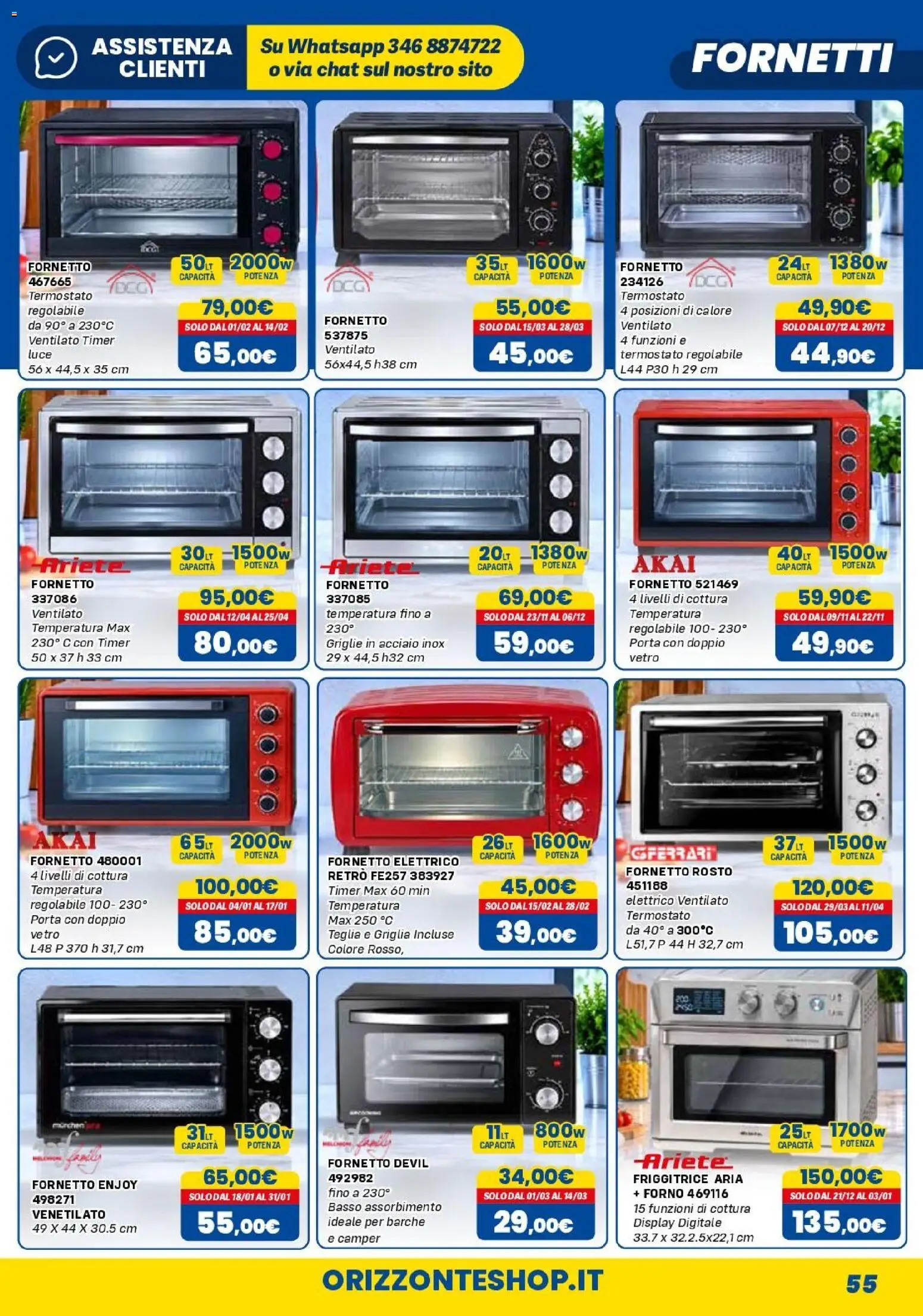Volantino Orizzonte del 01/11/2026 | Pagina: 55 | Prodotti: Porta, Fornetto, Basso, Friggitrice