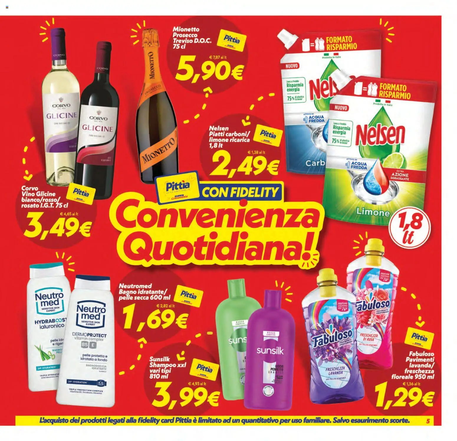 Volantino SuperConveniente del 01/09/2026 | Pagina: 5 | Prodotti: Shampoo, Pavimento, Bagno, Mionetto