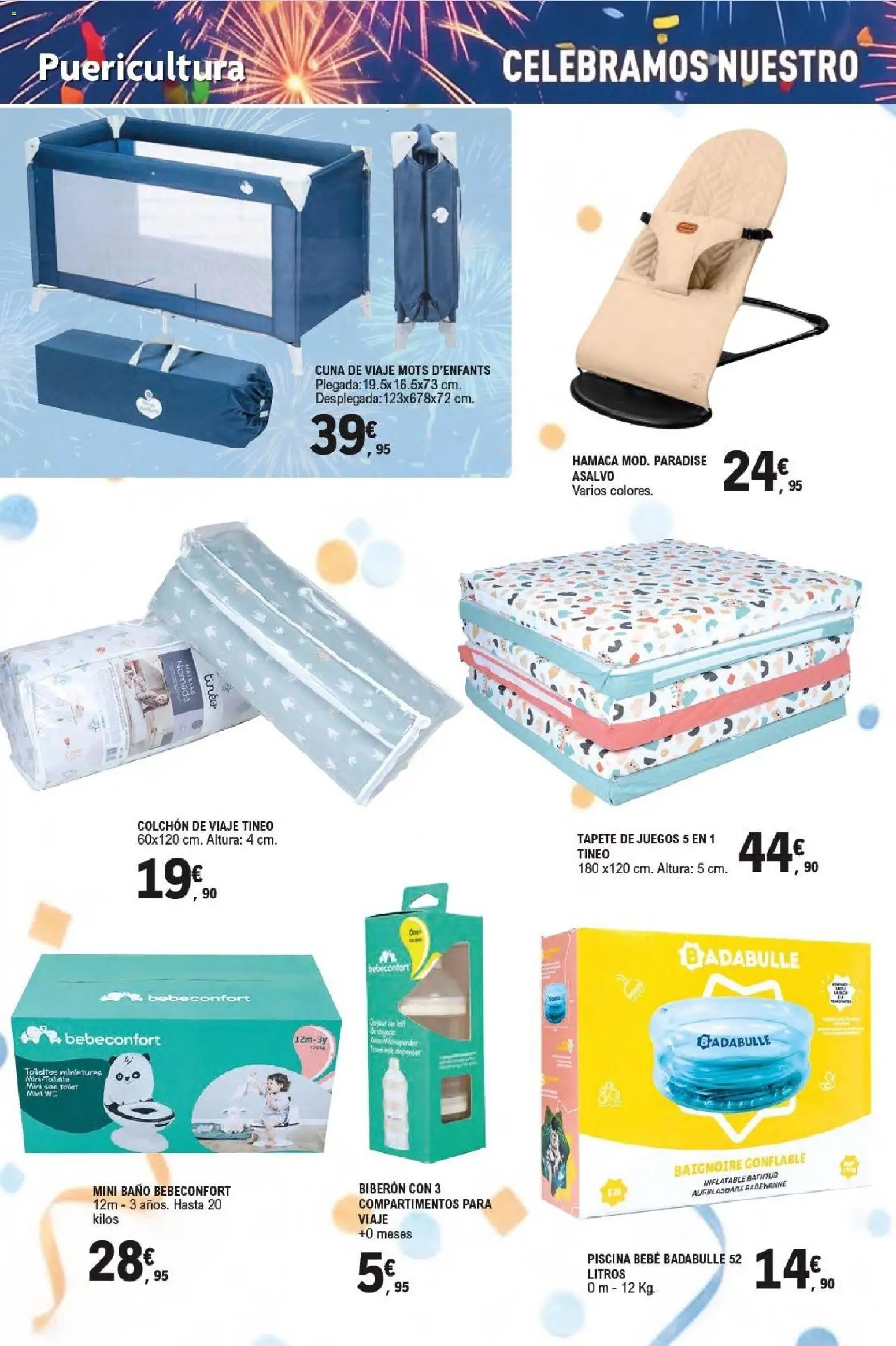 E.Leclerc Aniversario │ válido desde el 13/07/2026 | Página: 38 | Productos: Colchon, Cuna, Baño