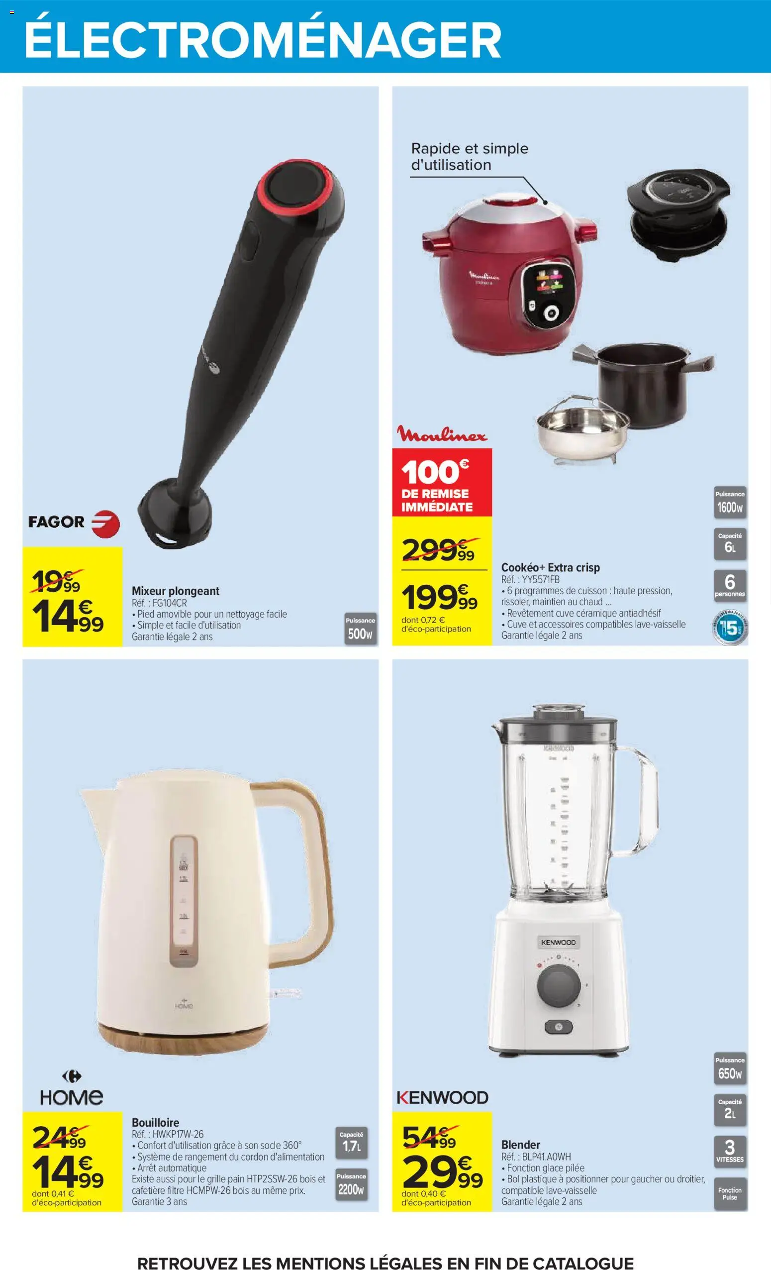 {H1} | Page: 56 | Produits: Mixeur, Cafetière, Cookeo Extra Crisp, Lave-vaisselle