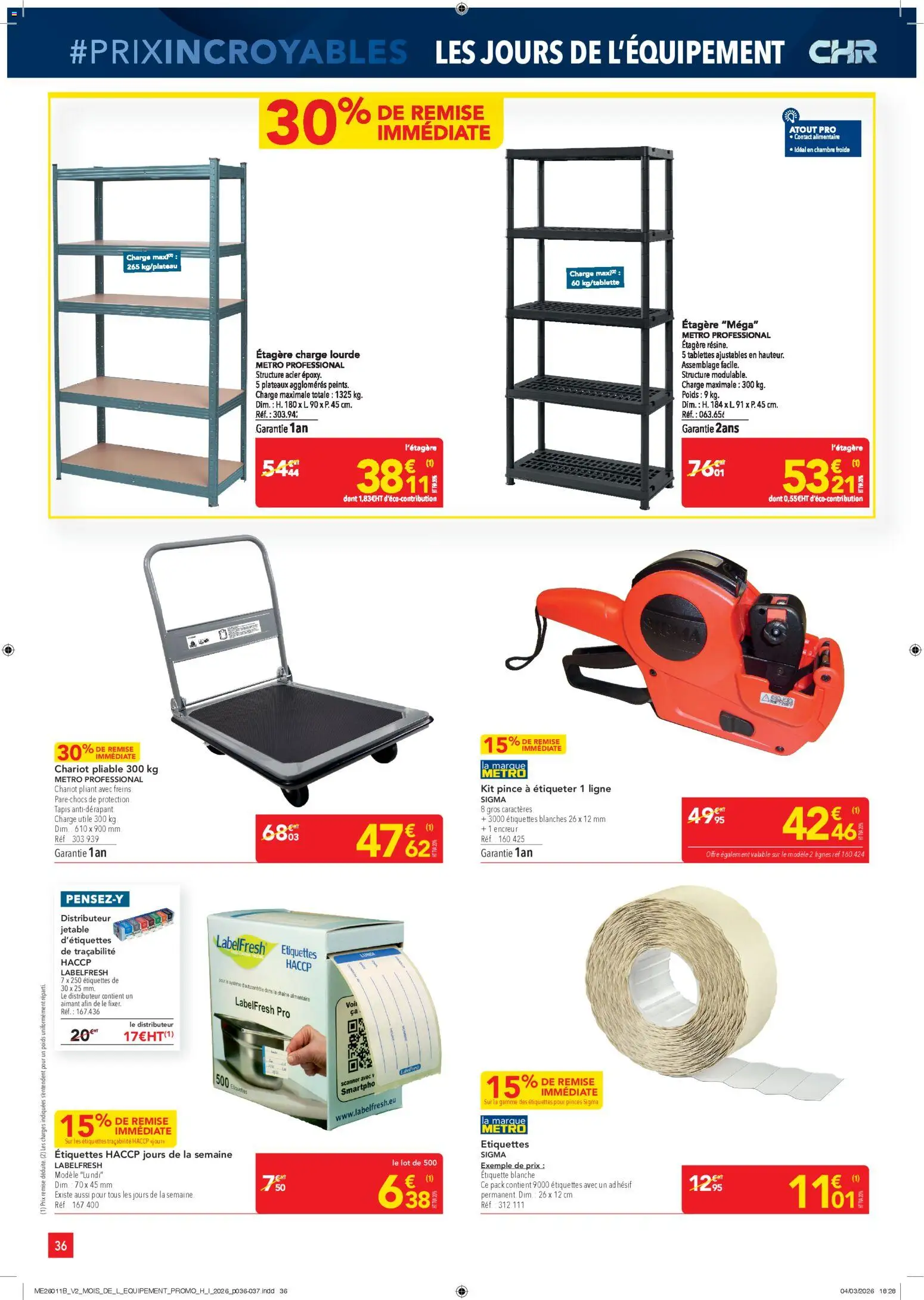 {H1} | Page: 36 | Produits: Pinces, Poids, Étagère, Scanner
