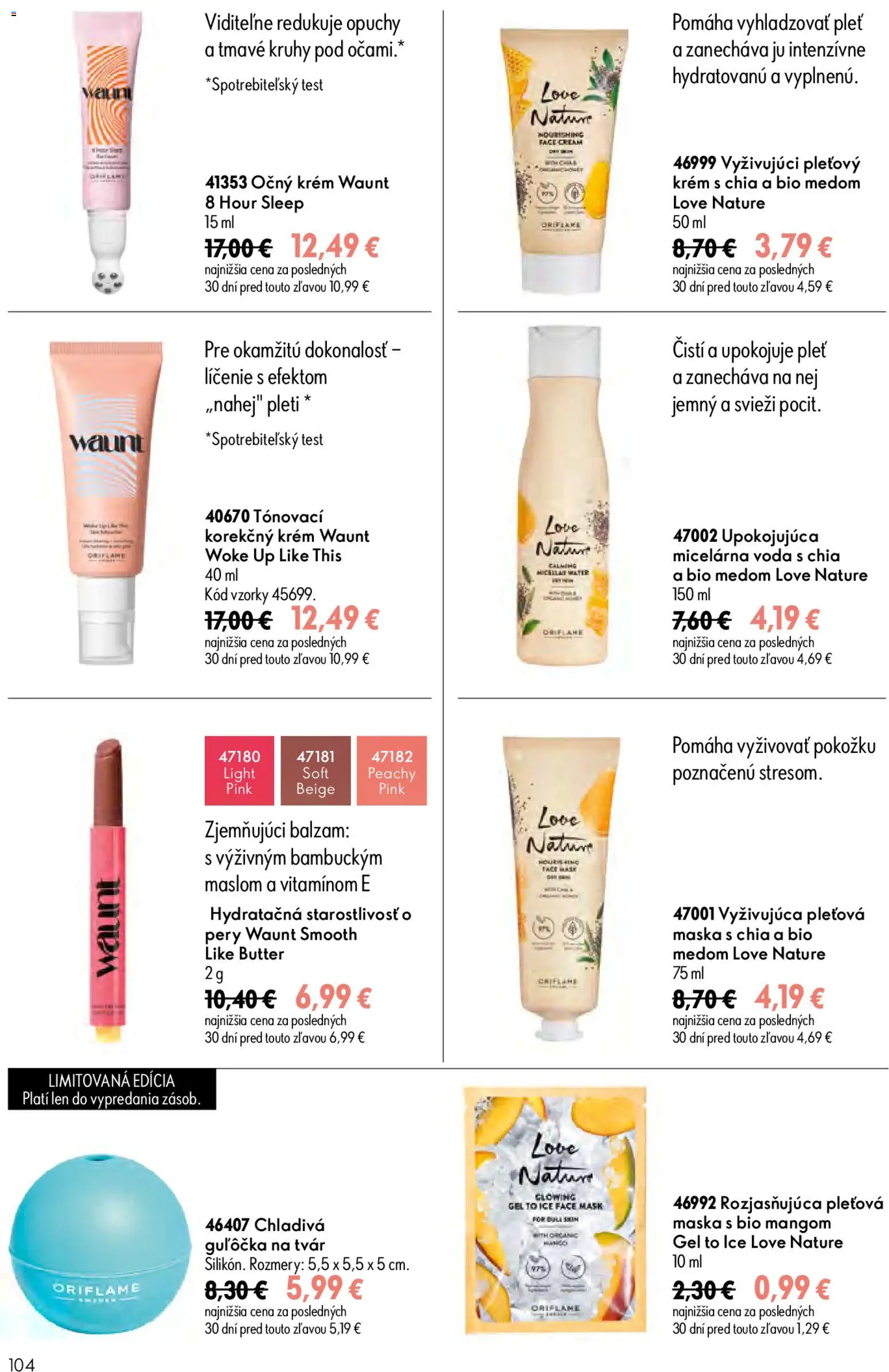 Nové Oriflame akcie – leták je platný od 17.06.2026 | Strana: 104 | Produkty: Maska, Krém, Voda