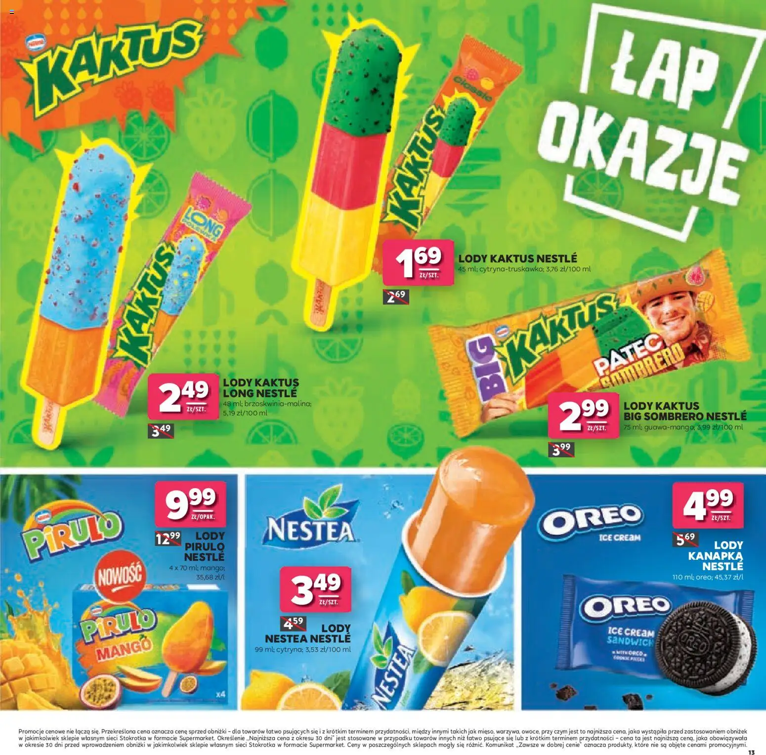 Stokrotka gazetka - Łap Okazje od 02.07.2026 | Strona: 13 | Produkty: Mango, Stokrotka, Sandwich, Lody Kaktus