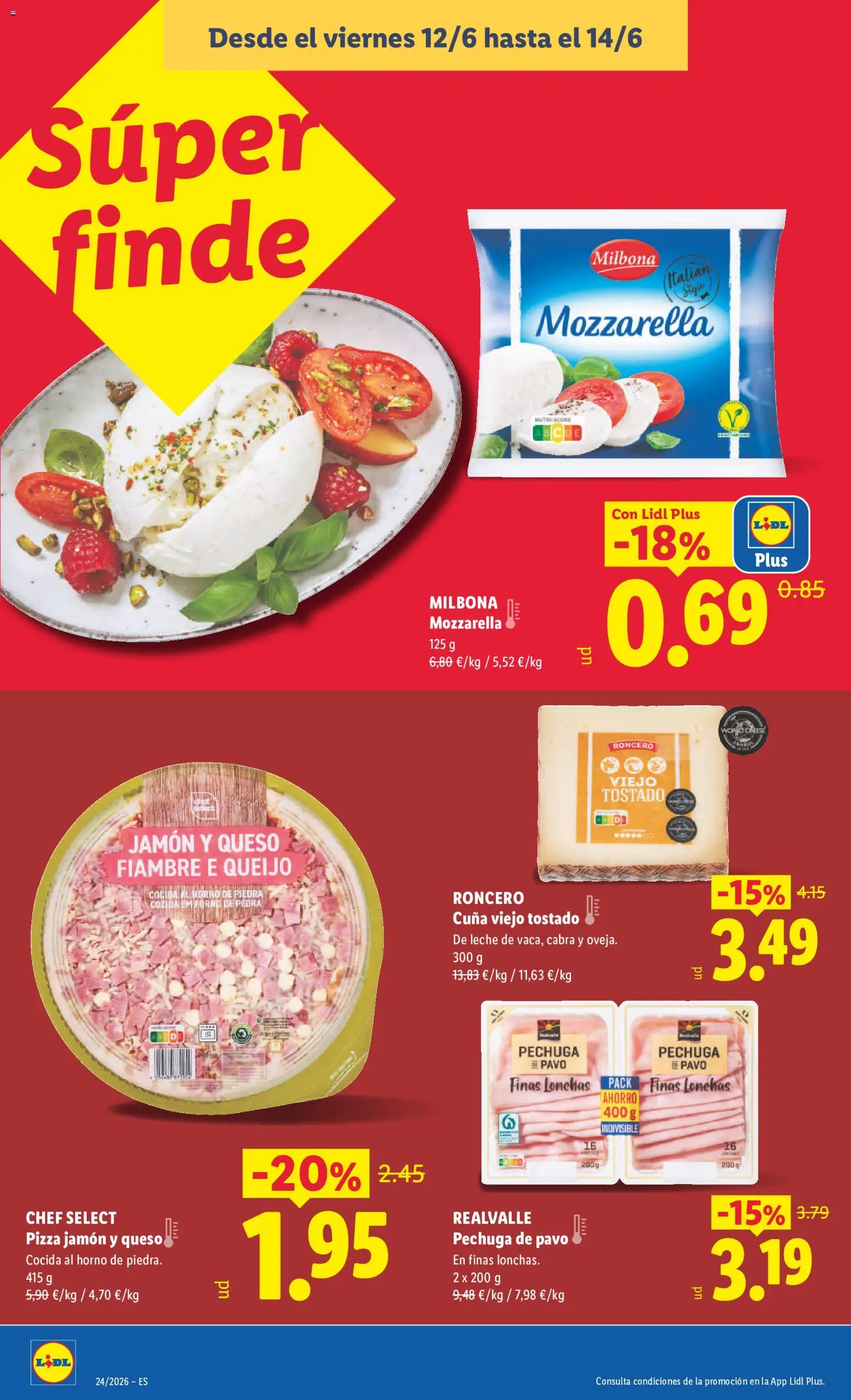 Lidl folleto Baleares │ válido desde el 08.06.2026 | Página: 14 | Productos: Leche, Queso, Jamón, Cuna