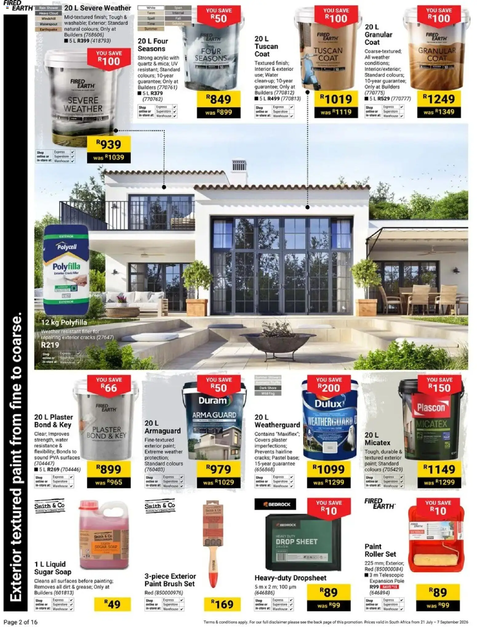 New Builders catalogue – valid from 21/07/2026 | Page: 2 | Products: Coat, Paint, Plaster, Soap