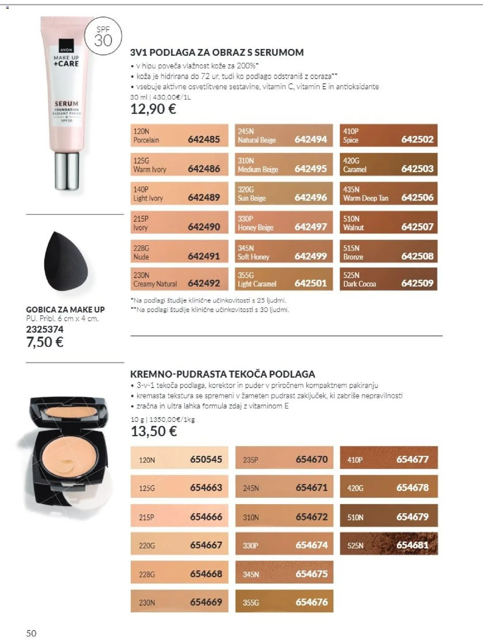 Novi Avon katalog ponudbe – veljaven od 01.10.2026 | Stran: 50 | Izdelki: Korektor, Puder, Gobica