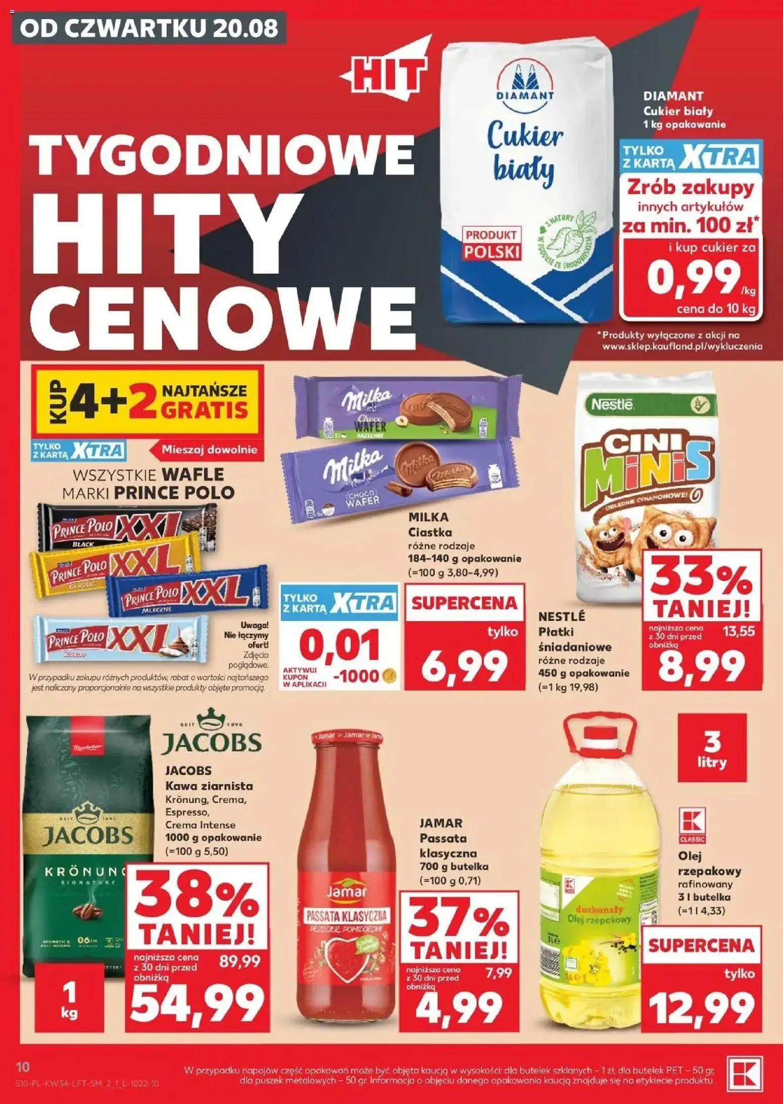 Kaufland gazetka od 20.08.2026 - od jutra PDF | Strona: 10 | Produkty: Jacobs, Płatki, Passata, Cukier