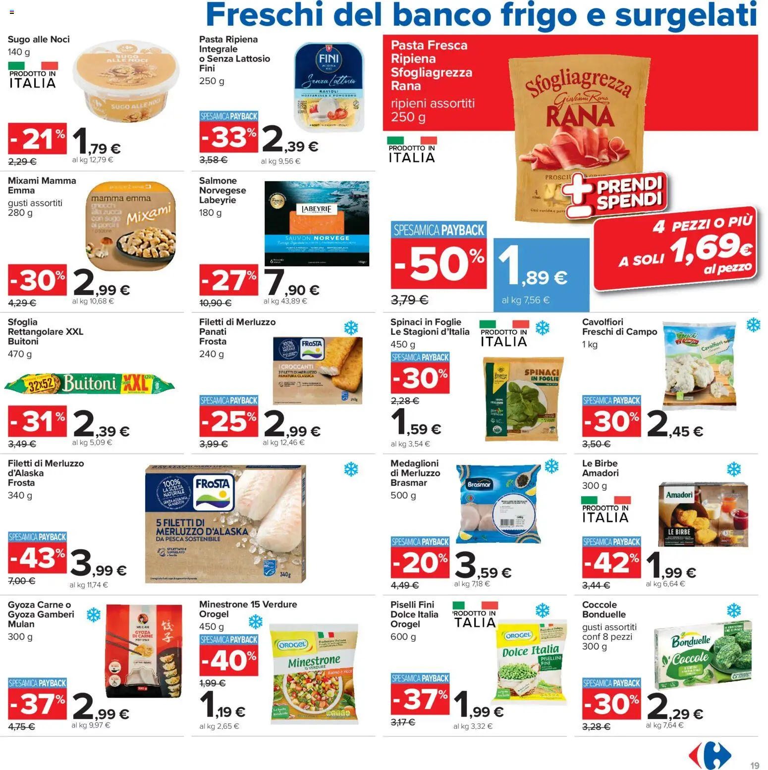 Volantino Carrefour del 15/09/2026 | Pagina: 19 | Prodotti: Merluzzo d’Alaska, Gamberi, Verdure, Noci