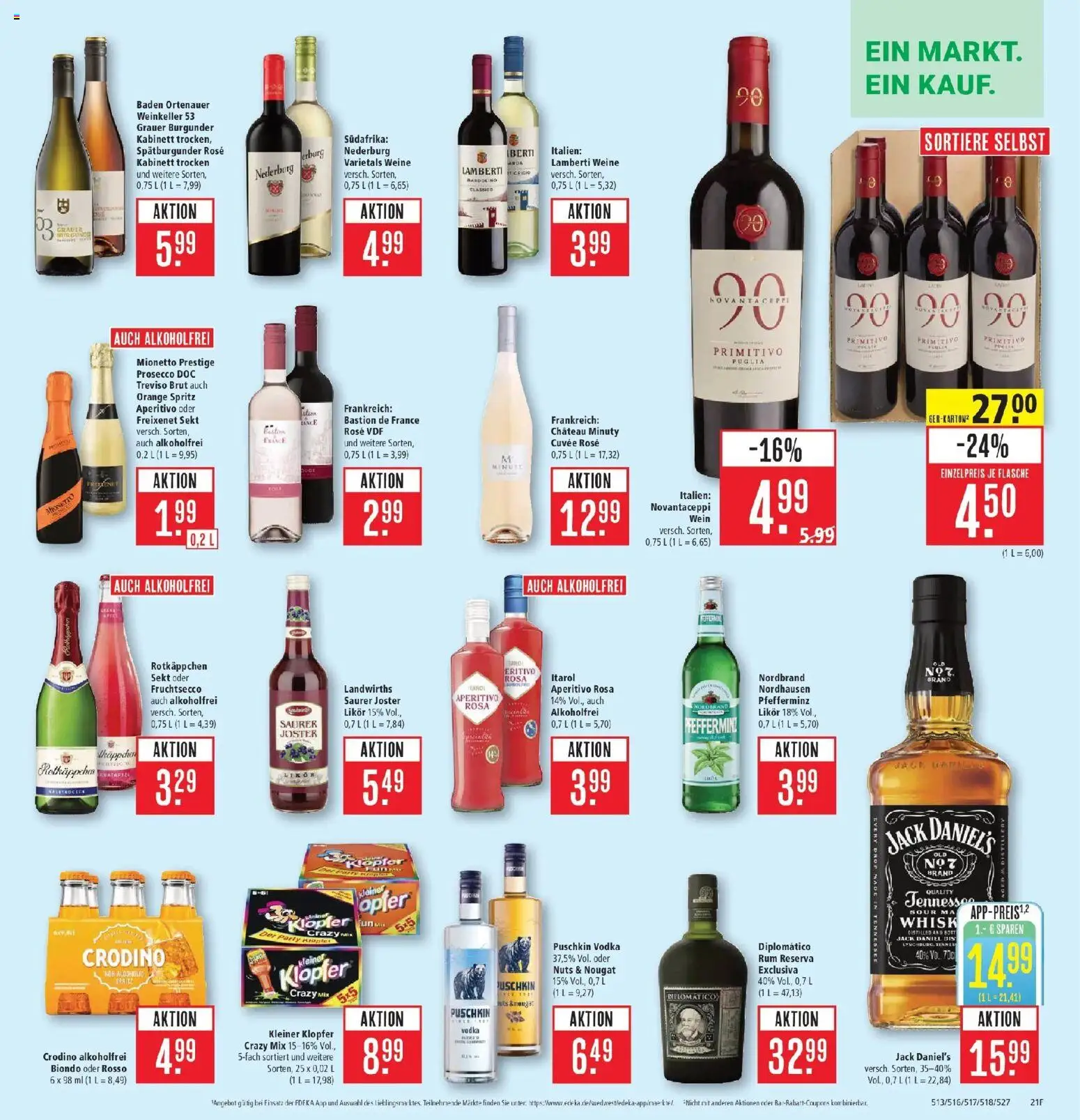 Marktkauf Prospekt Weil Am Rhein (ab 24.08.2026) » Angebote online | Seite: 25 | Produkte: Sekt, Jack Daniel's, Fruchtsecco, Rotkäppchen