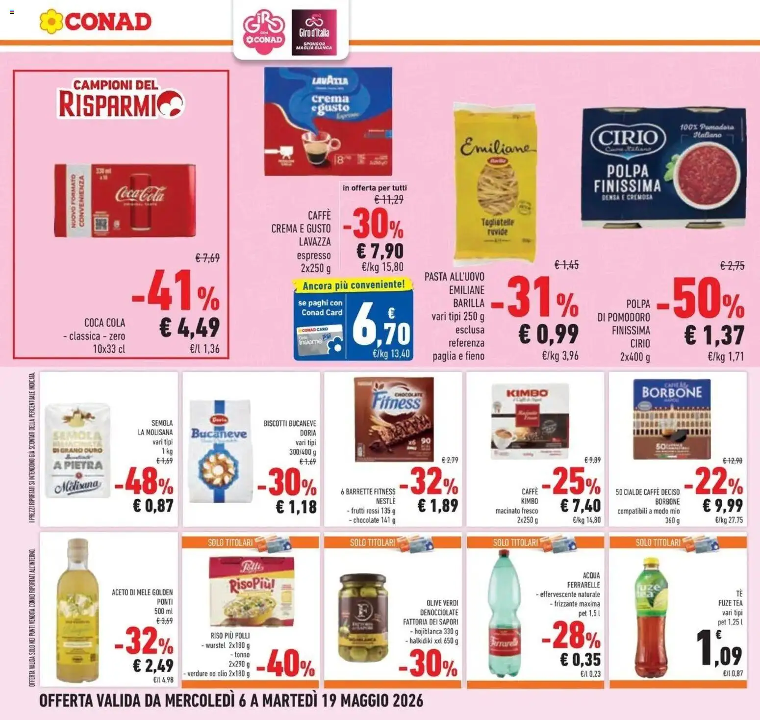 Volantino Conad del 05.05.2026 | Pagina: 24 | Prodotti: Crema, Tè, Pasta, Ferrarelle