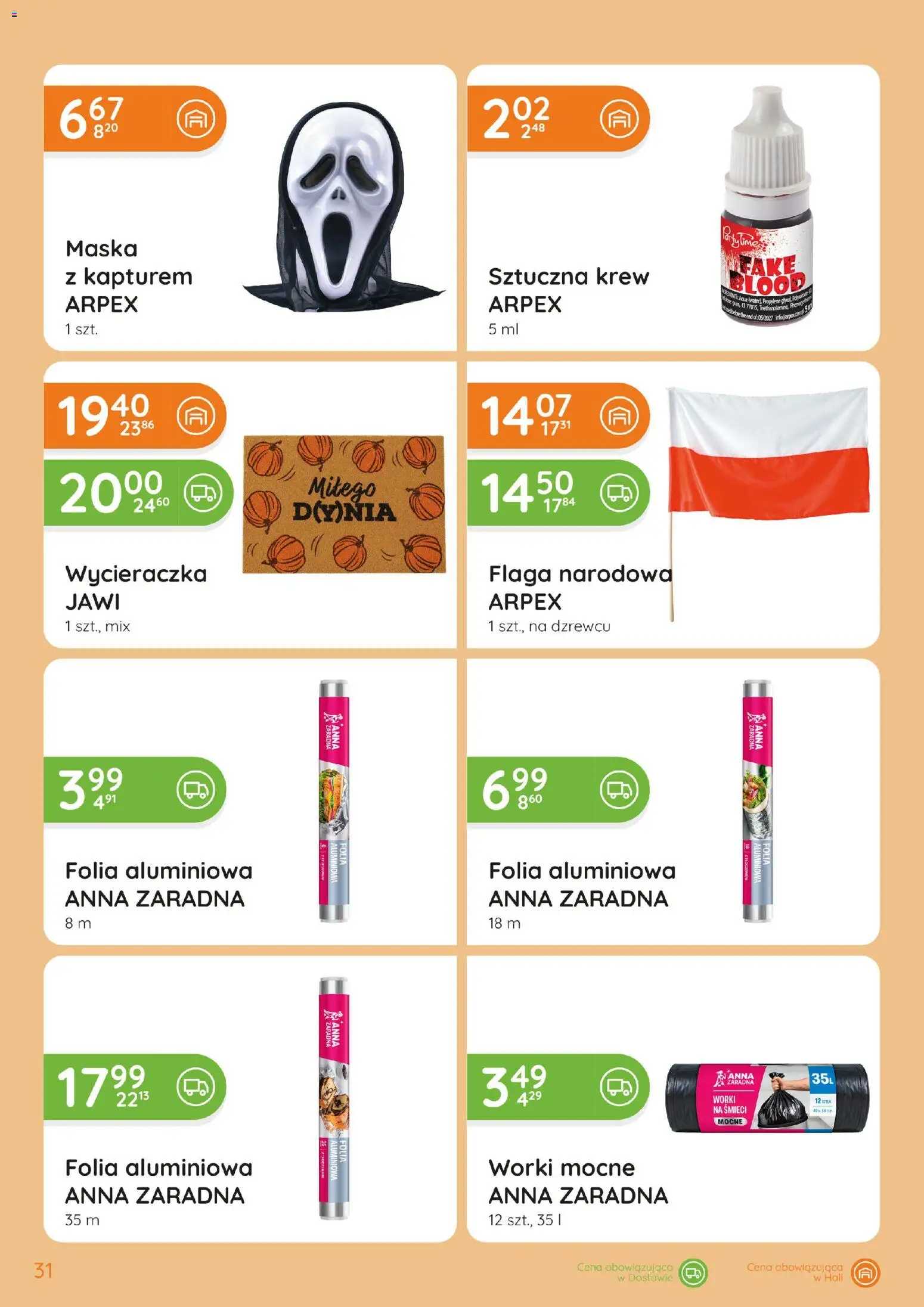 Eurocash gazetka - Katalog Chemiczny od 01.10.2026 | Strona: 31 | Produkty: Dynia, Folia aluminiowa, Wycieraczka, Folia
