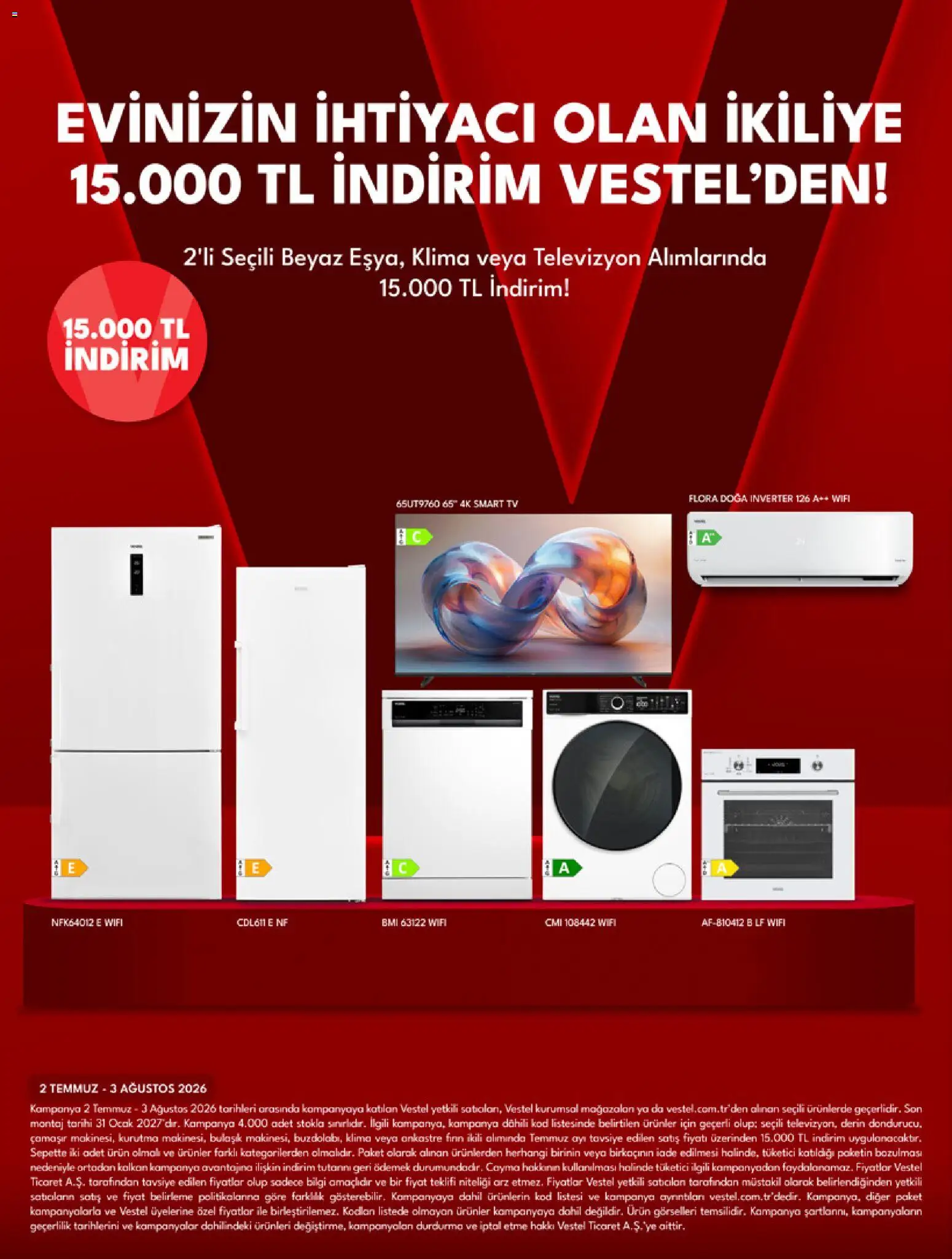 Vestel Katalog - 01 Temmuz 2026 tarihinden itibaren geçerlidir | Sayfa: 4