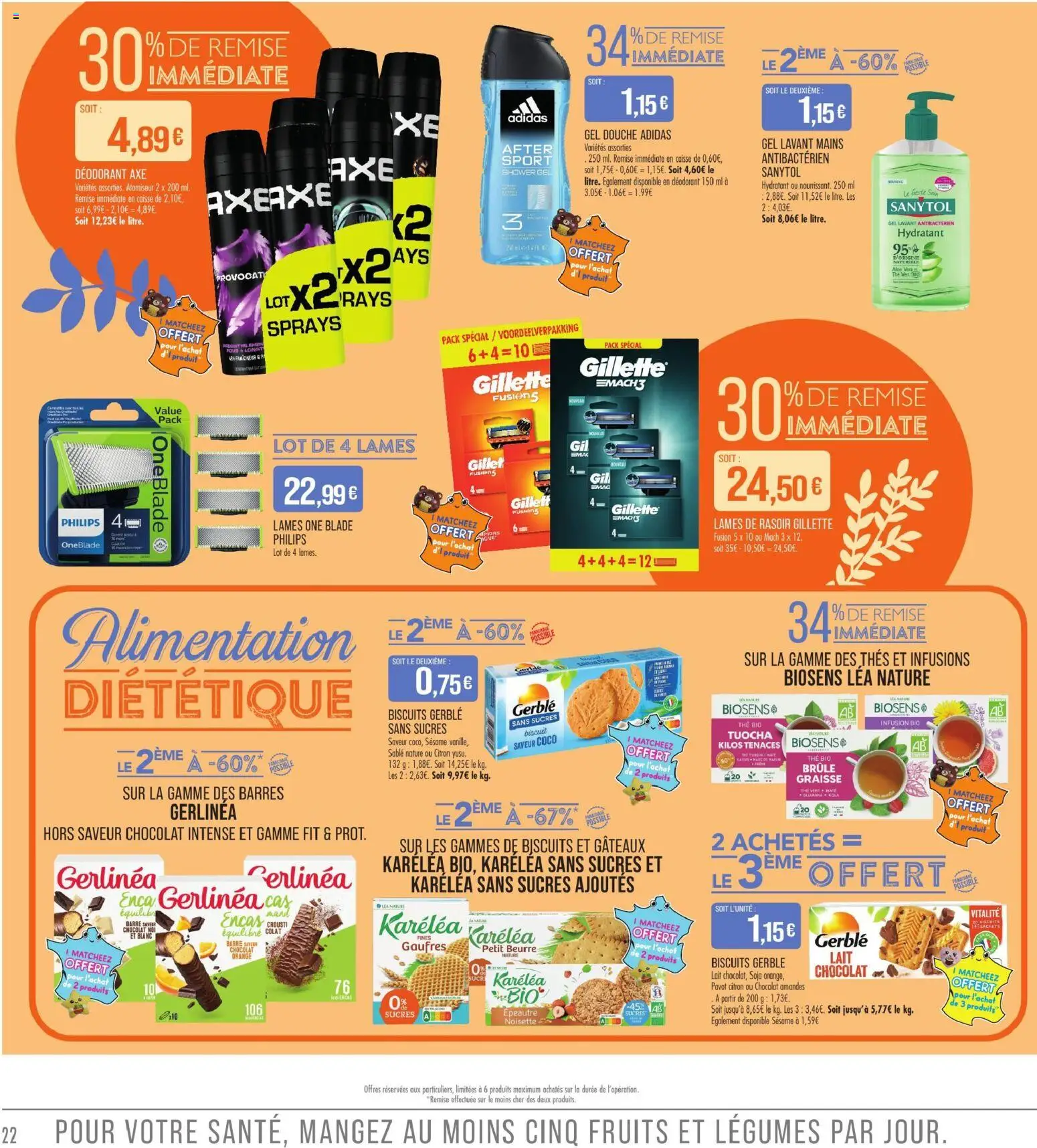 {H1} | Page: 22 | Produits: Axe, Petit beurre, Fruits, Sable