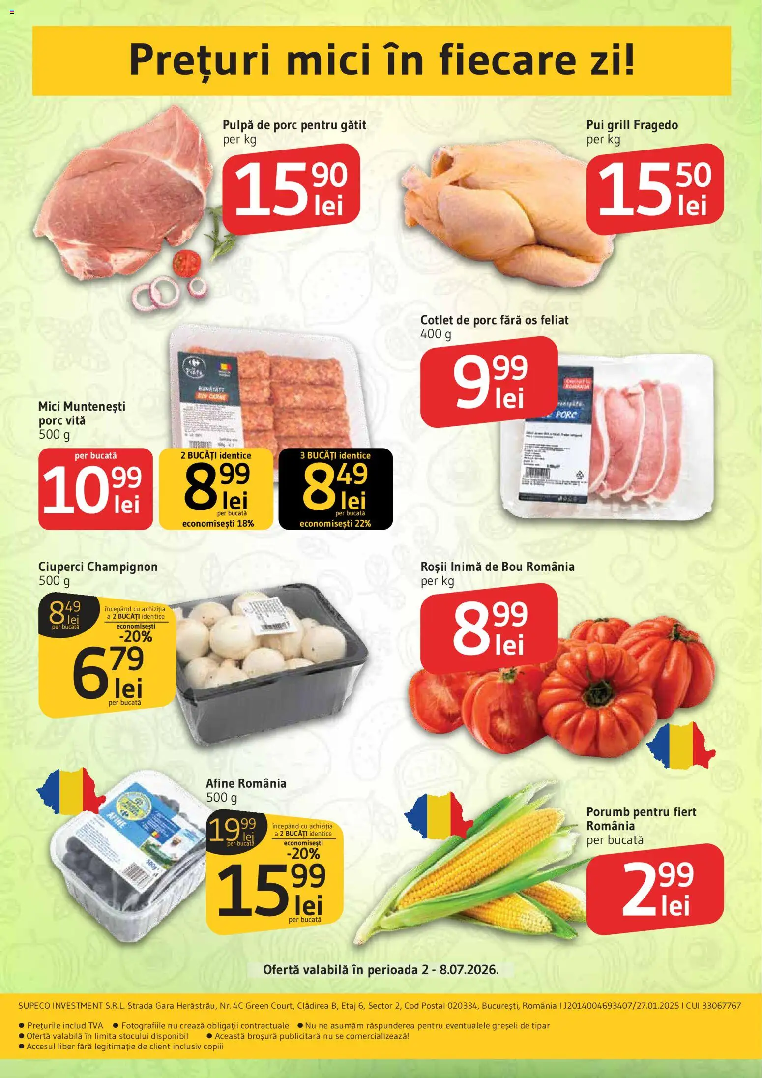 Noul catalog Supeco – valabil de la 02.07.2026 | Pagină: 2 | Produse: Afine, Hacıyatmaz Kedi Oyuncağı, Roșii, Porumb