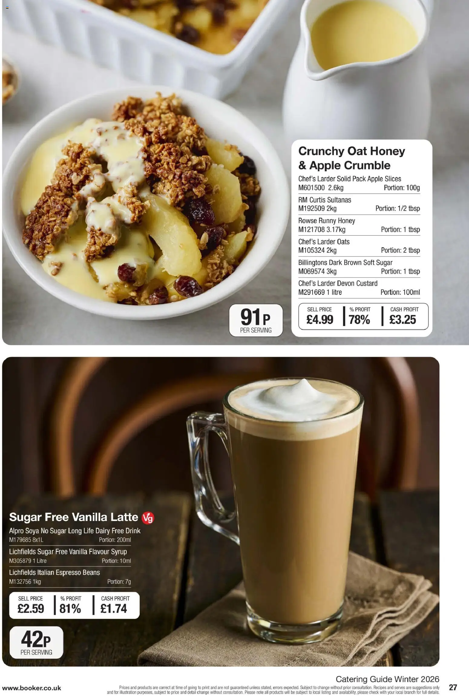 {H1} | Page: 27 | Products: Beans, Apple, Syrup, Honey