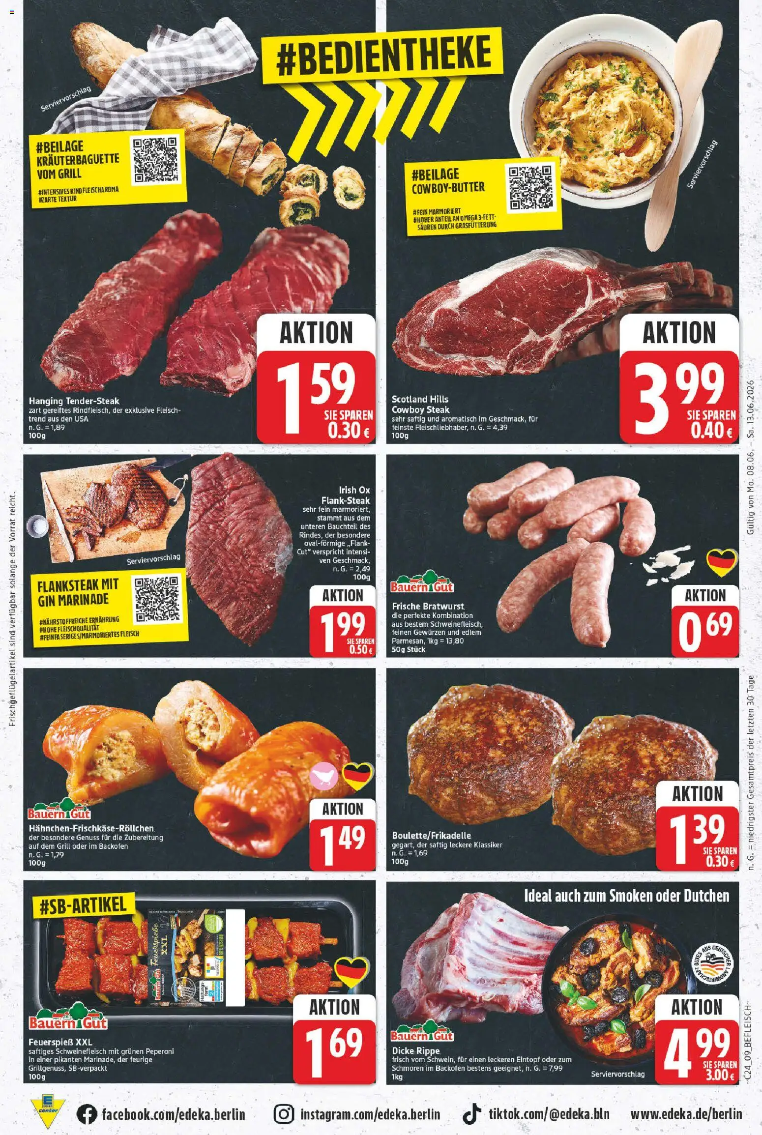 E center Prospekt – gültig ab 08.06.2026 | Seite: 9 | Produkte: Grill, Backofen, Schweinefleisch, Steak