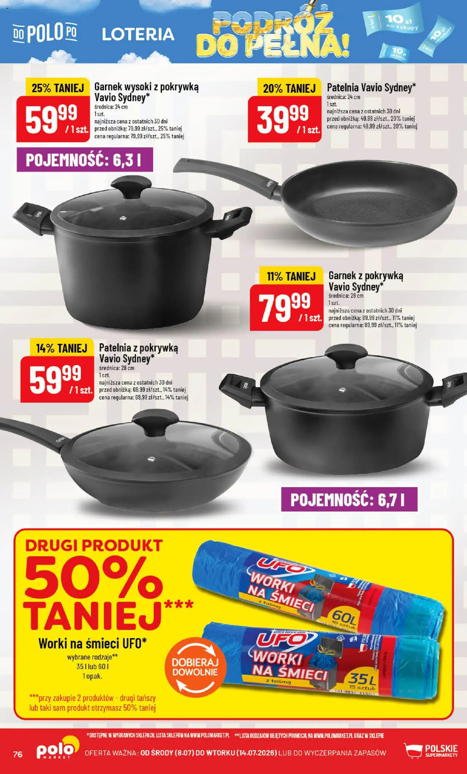 POLOmarket gazetka od 08.07.2026 | Strona: 76 | Produkty: Garnek, Patelnia