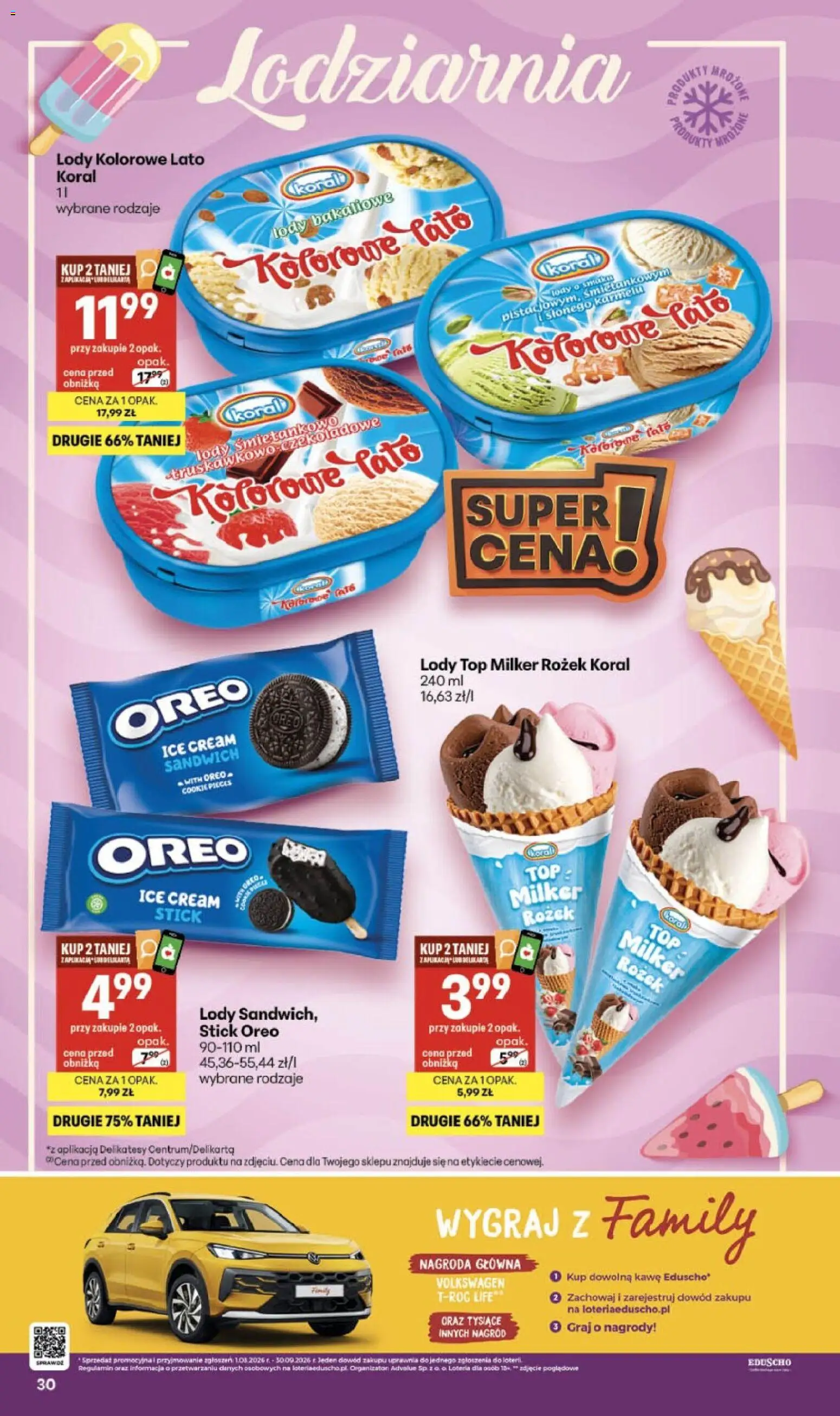 Delikatesy Centrum gazetka od 03.09.2026 | Strona: 30 | Produkty: Top, Sandwich, Delikatesy, Lody