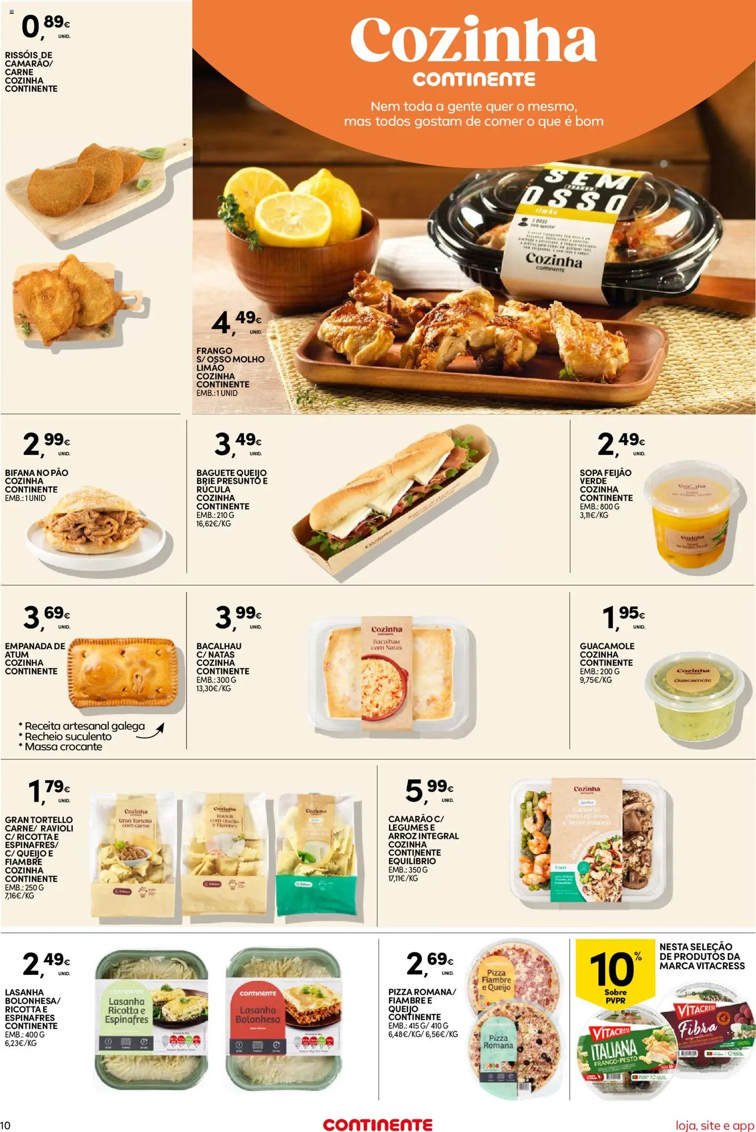 Continente Semanal Continente Bom Dia │ válido de 28/07/2026 | Página: 10 | Produtos: Atum, Sopa, Presunto, Massa