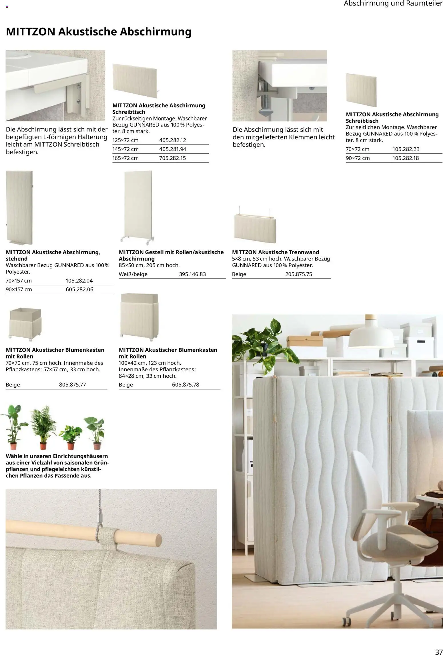 Ikea Büroeinrichtung – gültig ab 01.04.2026 | Seite: 37 | Produkte: Raumteiler