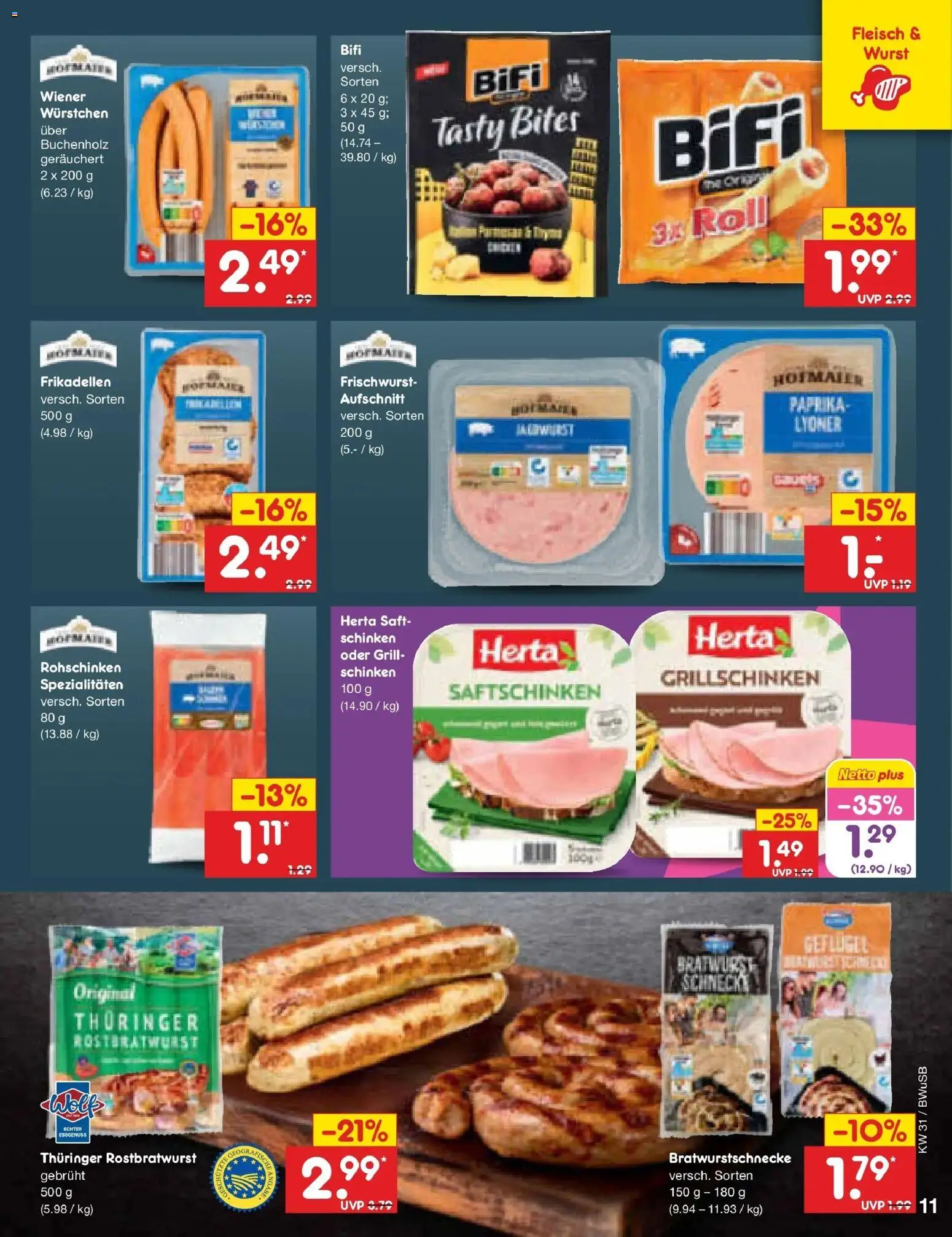Netto Marken-Discount Prospekt Bielefeld – gültig ab 27.07.2026 | Seite: 17 | Produkte: Bratwurst, Paprika, Wurst, Saft