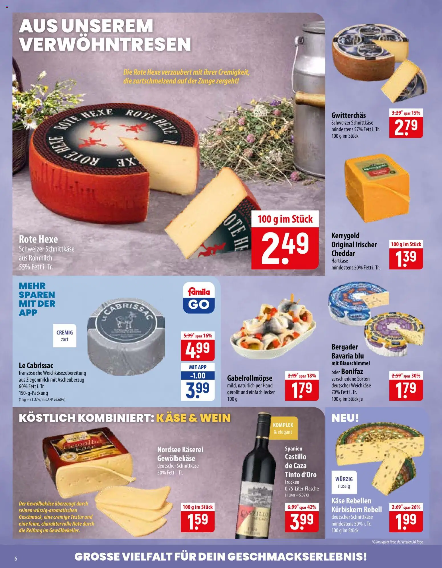 Famila Prospekt – gültig ab 19.10.2026 | Seite: 6 | Produkte: Käse, Wein