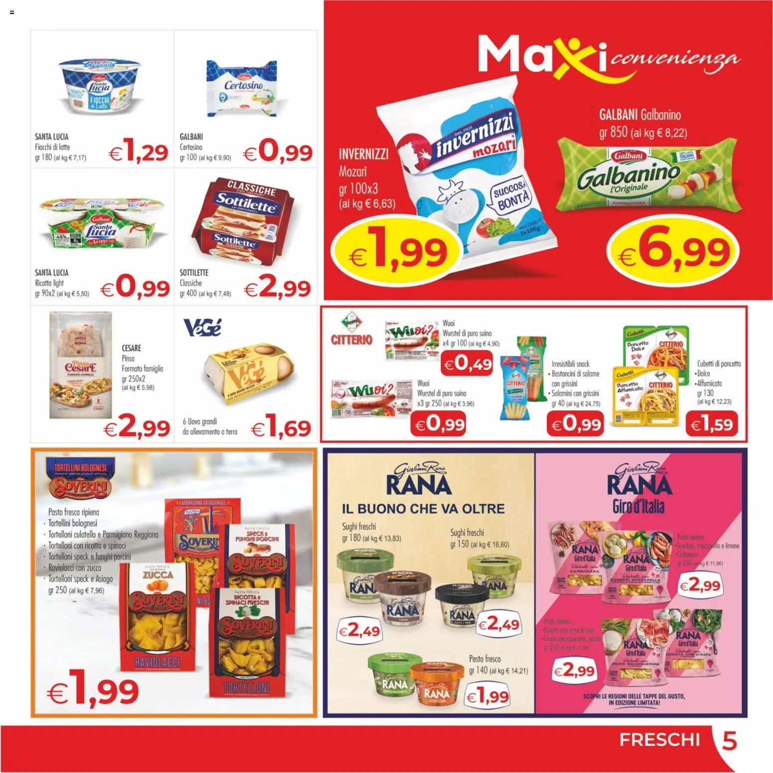 Volantino MerSi Supermercati del 06.05.2026 | Pagina: 5 | Prodotti: Speck, Mozzarella, Wurstel, Terra