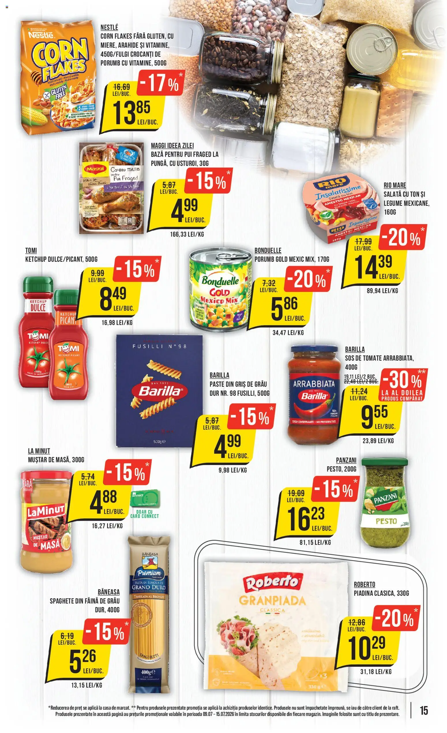 Noul catalog Mega Image – valabil de la 09.07.2026 | Pagină: 15 | Produse: Masă, Salată, Porumb, Legume