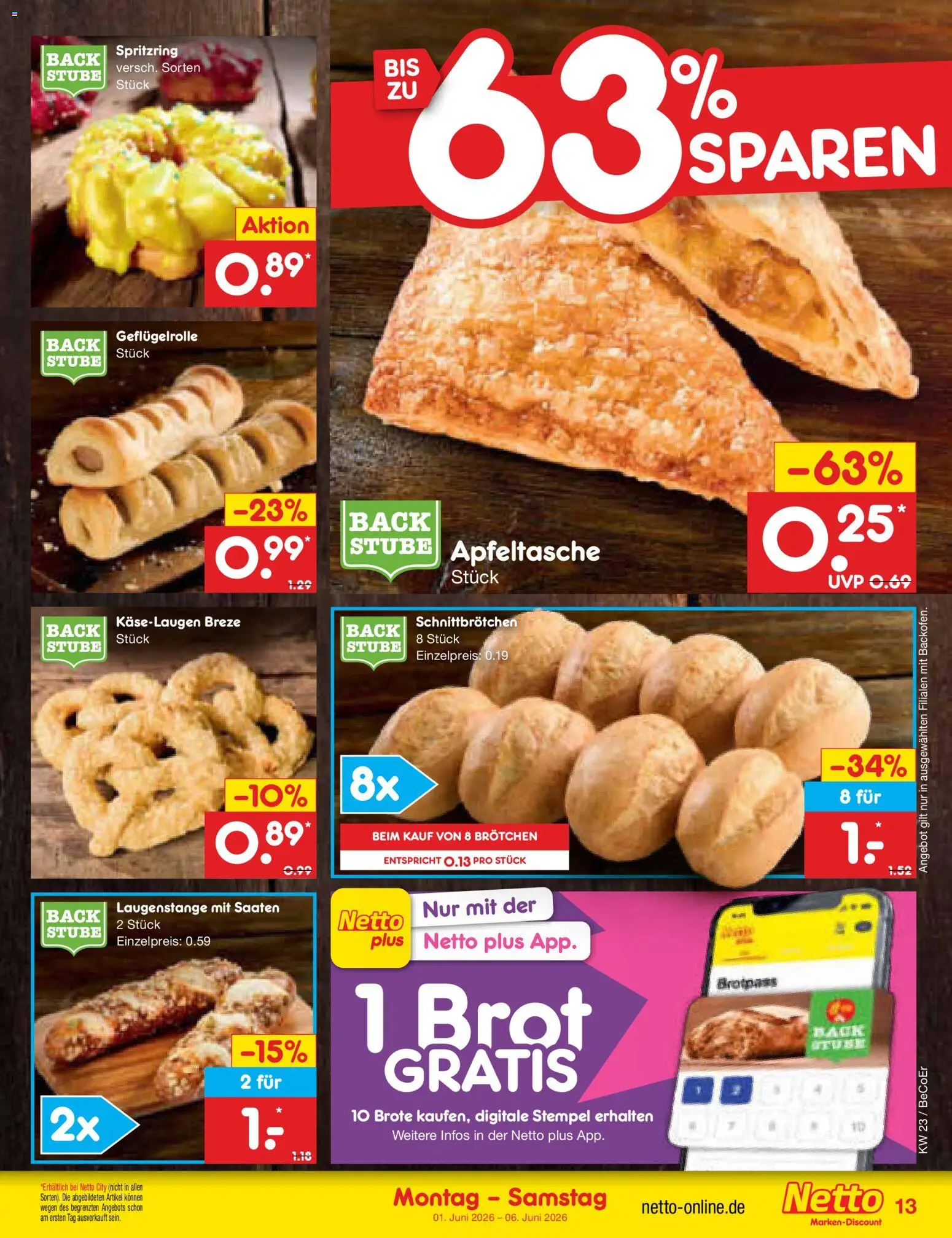 Netto Marken-Discount Prospekt – gültig ab 01.06.2026 | Seite: 15 | Produkte: Brot
