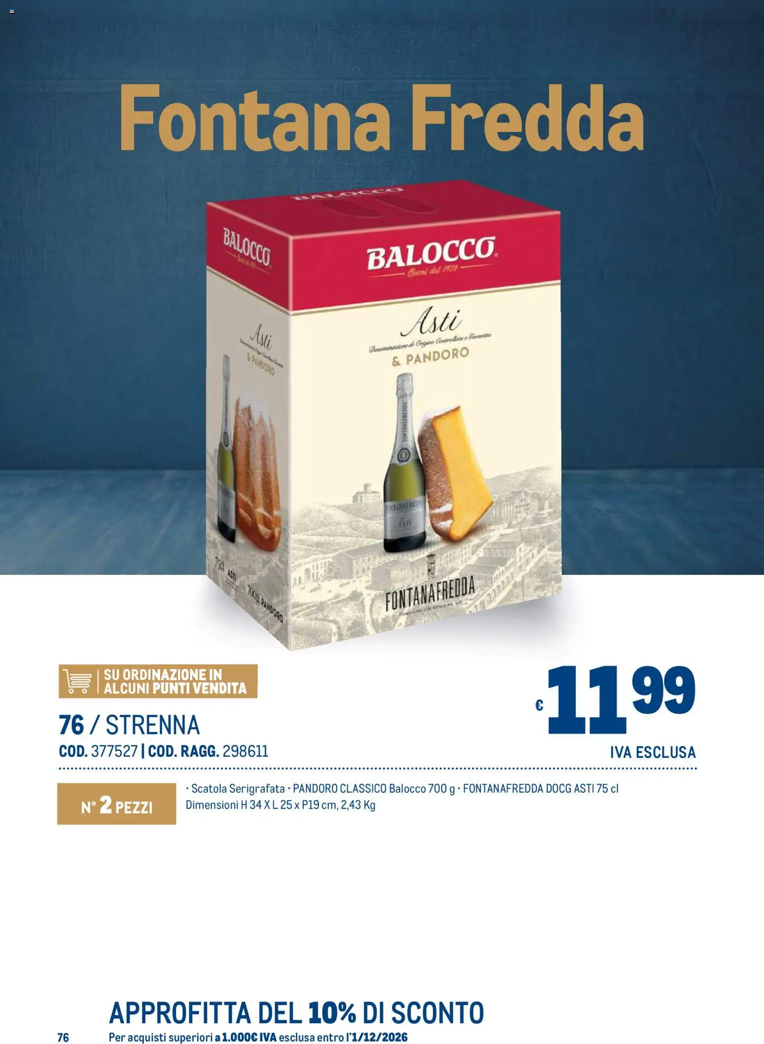 Volantino Metro del 19/10/2026 | Pagina: 76 | Prodotti: Pandoro, Scatola