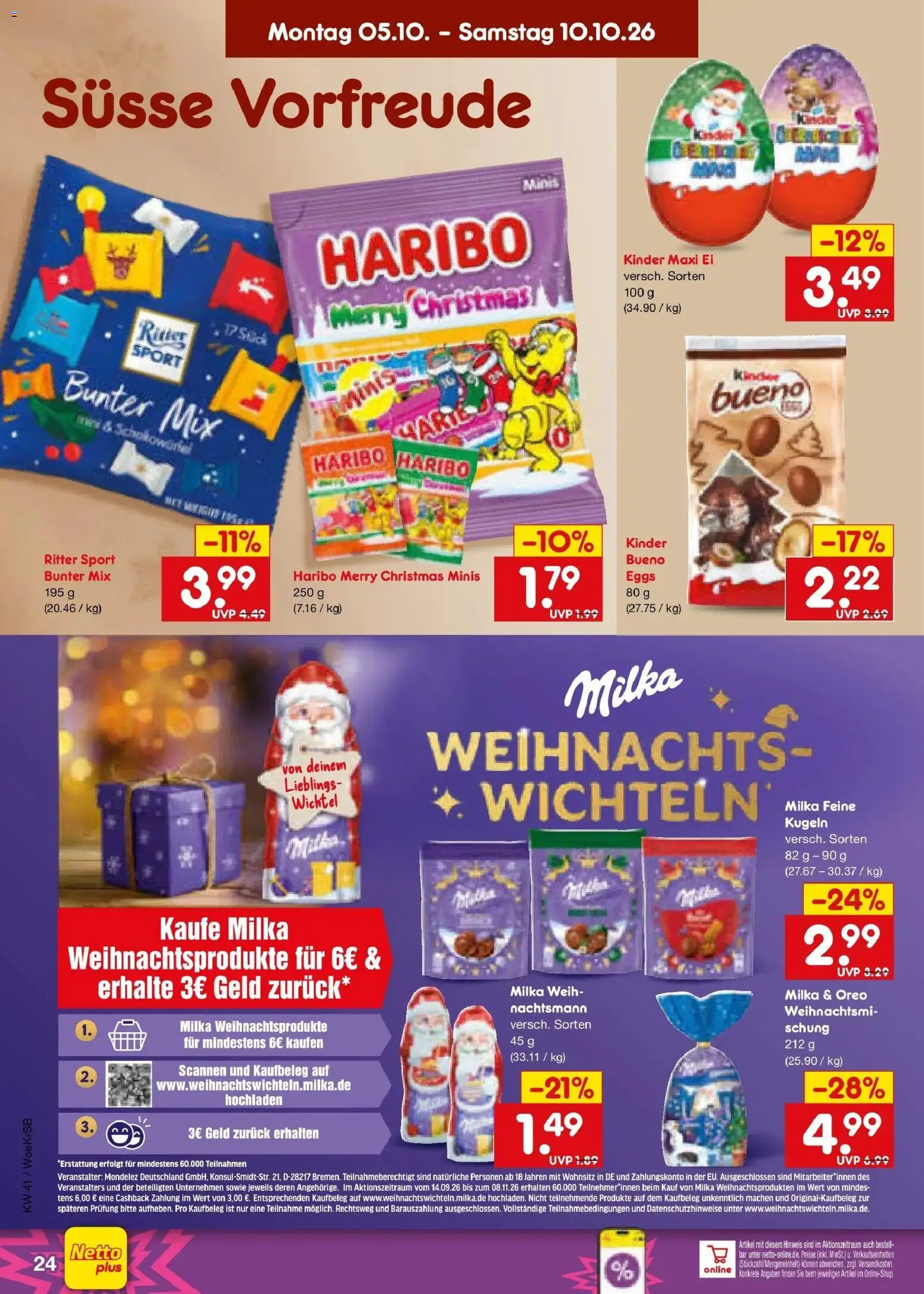 Netto Marken-Discount Prospekt Baesweiler (ab 05.10.2026) » Angebote | Seite: 26 | Produkte: Haribo, Ritter sport, Milka