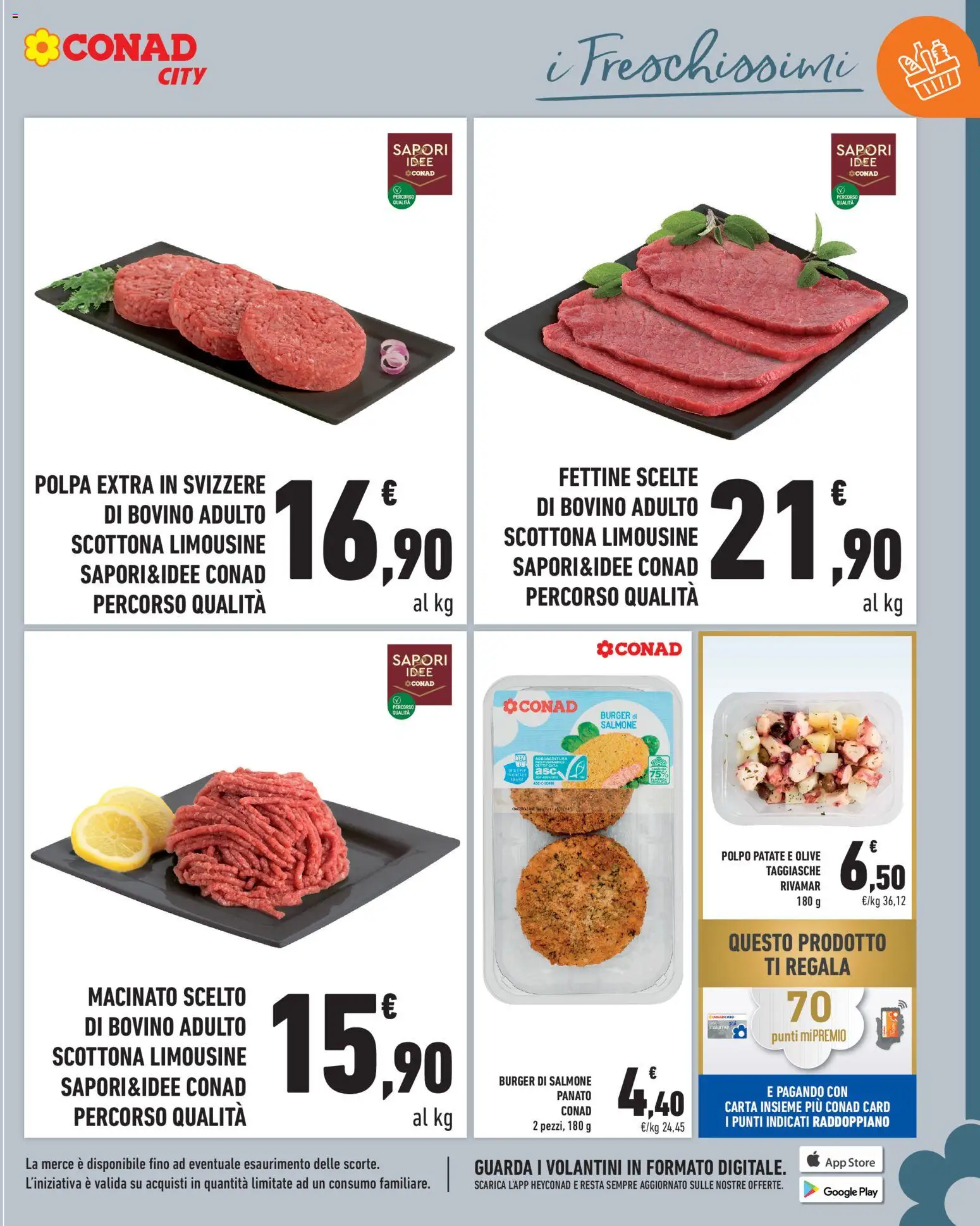 Volantino Conad del 29.05.2026 | Pagina: 7 | Prodotti: Bovino, Salmone, Polpo, Olive