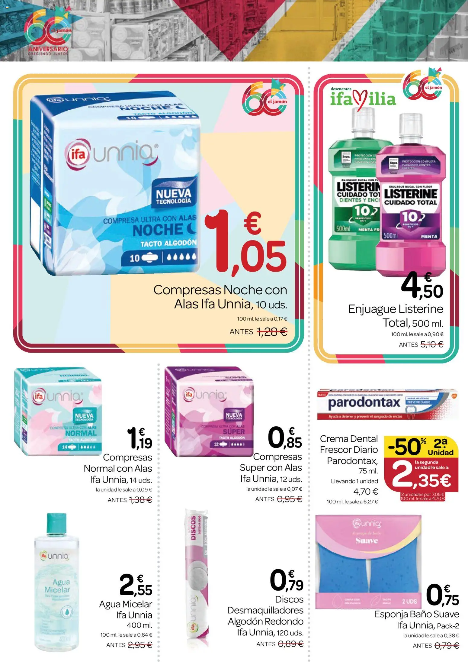 Supermercados El Jamón folleto │ válido desde el 27/08/2026 | Página: 38 | Productos: Esponja, Algodón, Compresas, Agua