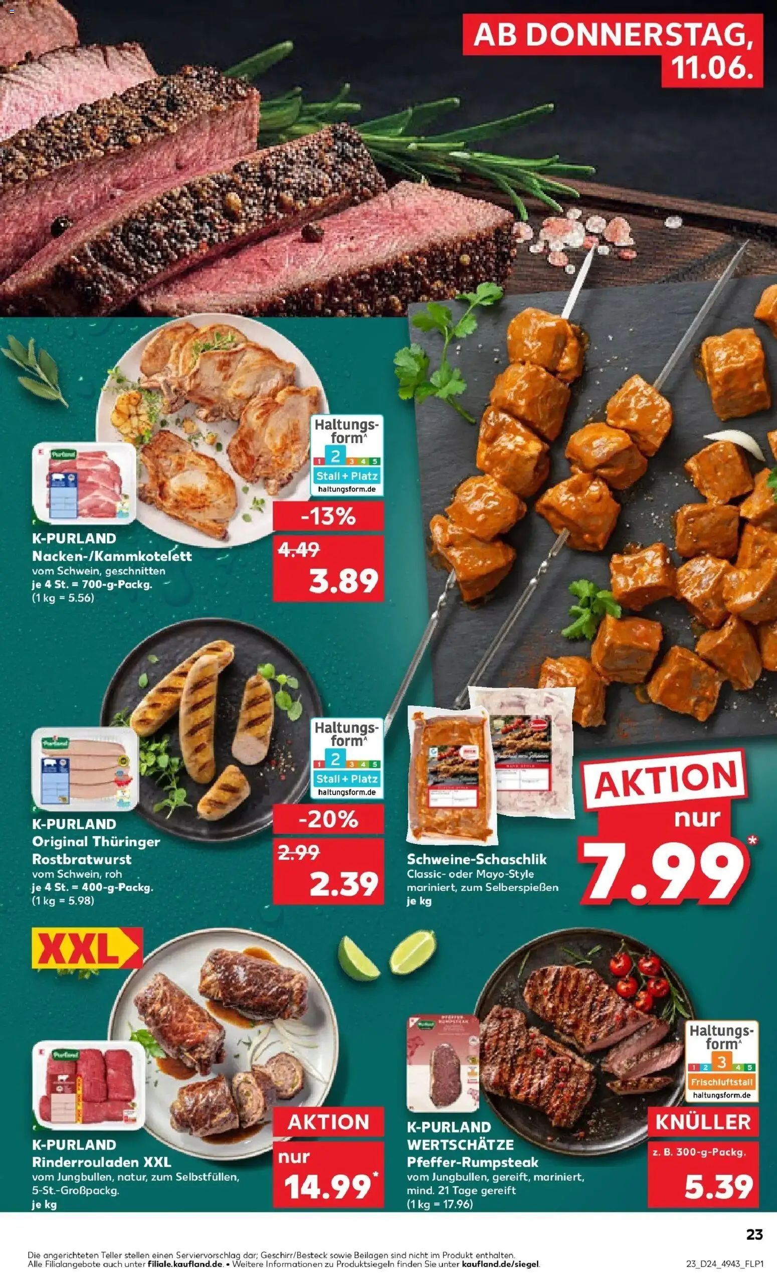 Kaufland Prospekt Hamm – gültig ab 11.06.2026 | Seite: 23 | Produkte: Rinderrouladen, Steak