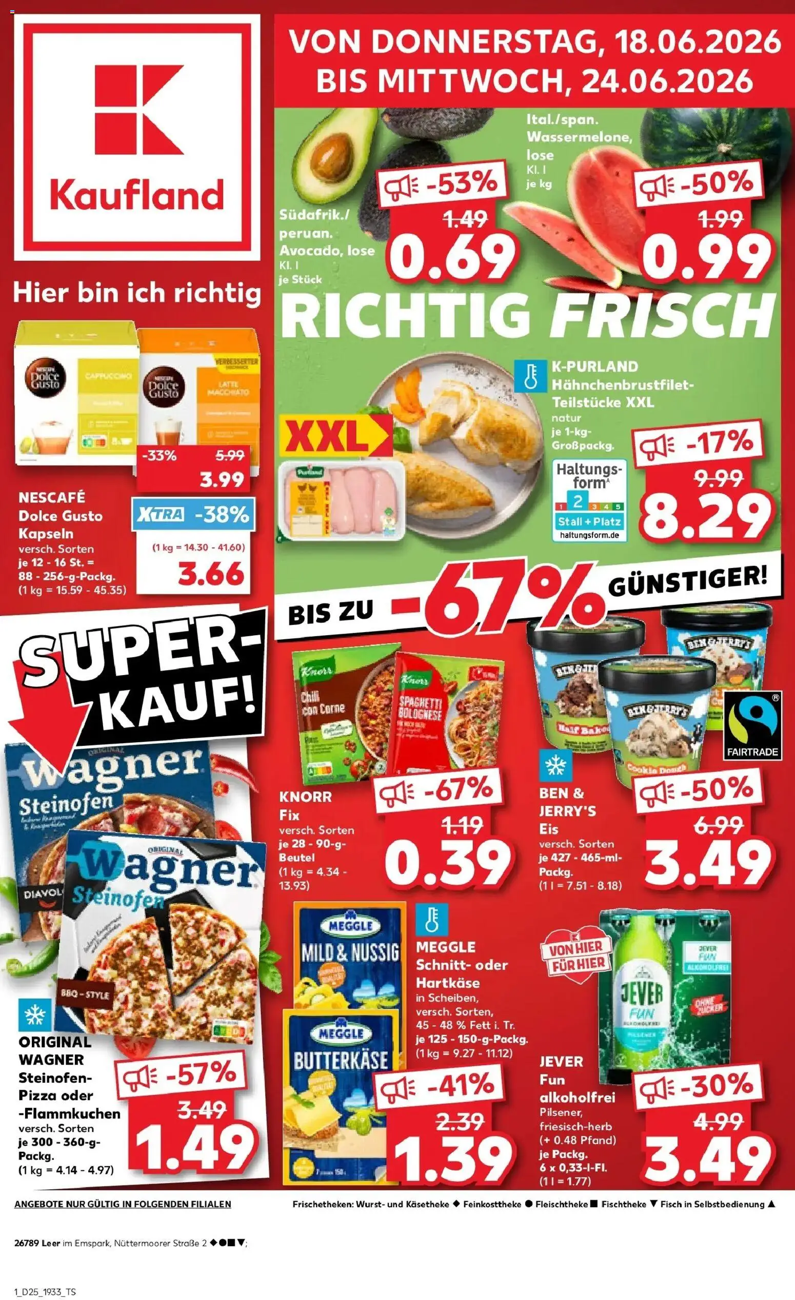 Kaufland Prospekt Leer (Ostfriesland) – gültig ab 15.06.2026 | Seite: 12 | Produkte: Knorr fix, Ben & Jerry's, Dolce Gusto kapseln, Eis
