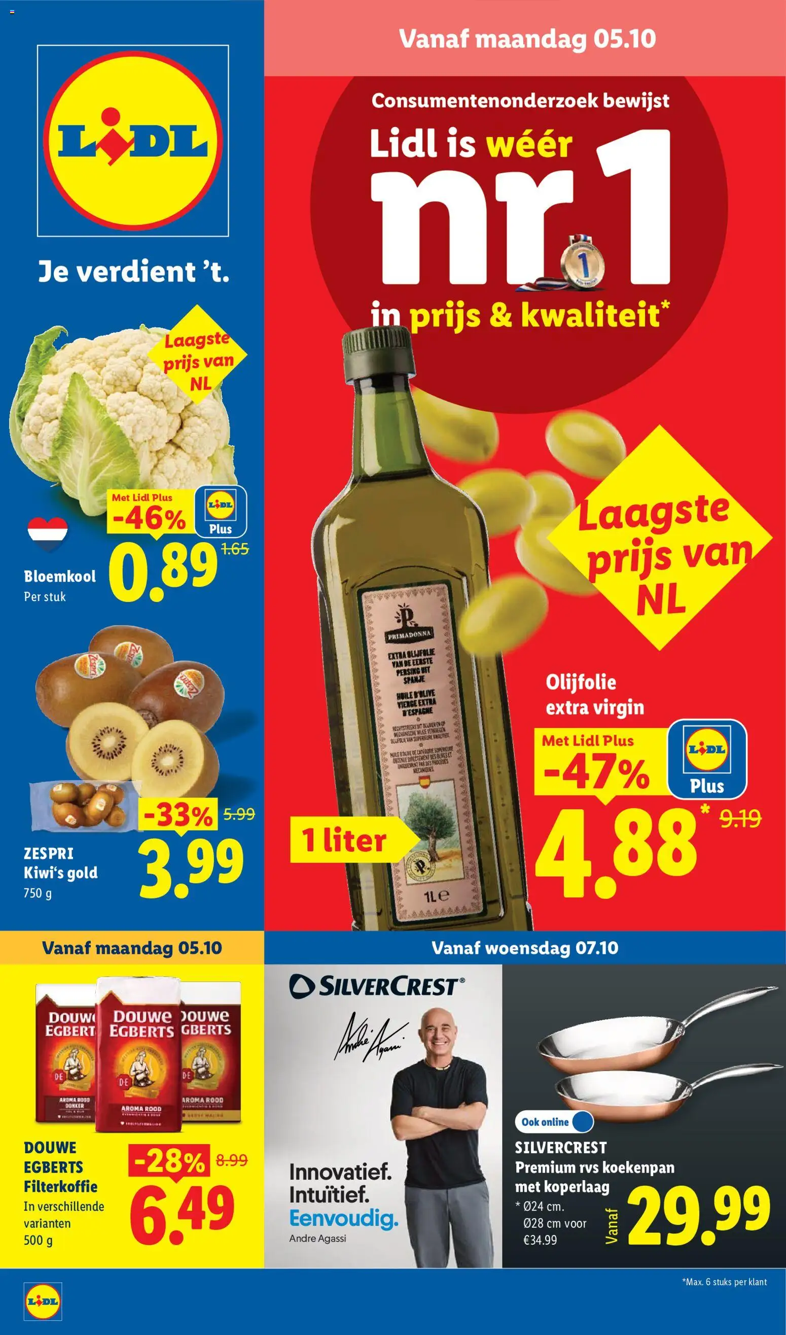 {H1} | Pagina: 1 | Producten: Bloemkool, Pan, Olijfolie, Kiwi's