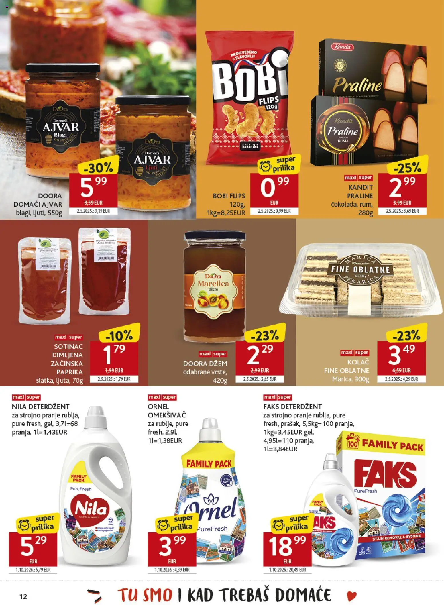 Konzum katalog | vrijedi od 26.10.2026 | Stranica: 12 | Proizvodi: Oblatne, Ajvar, Paprika, Kolac