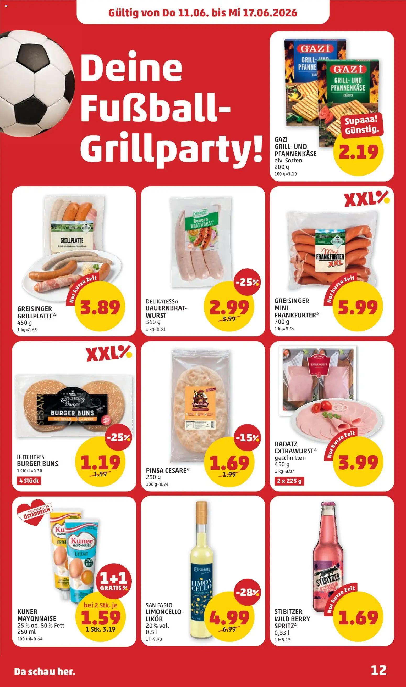 Penny Markt - Flugblatt gültig ab 11.06.2026 | Seite: 12 | Produkte: Mayonnaise, Wurst, Grill