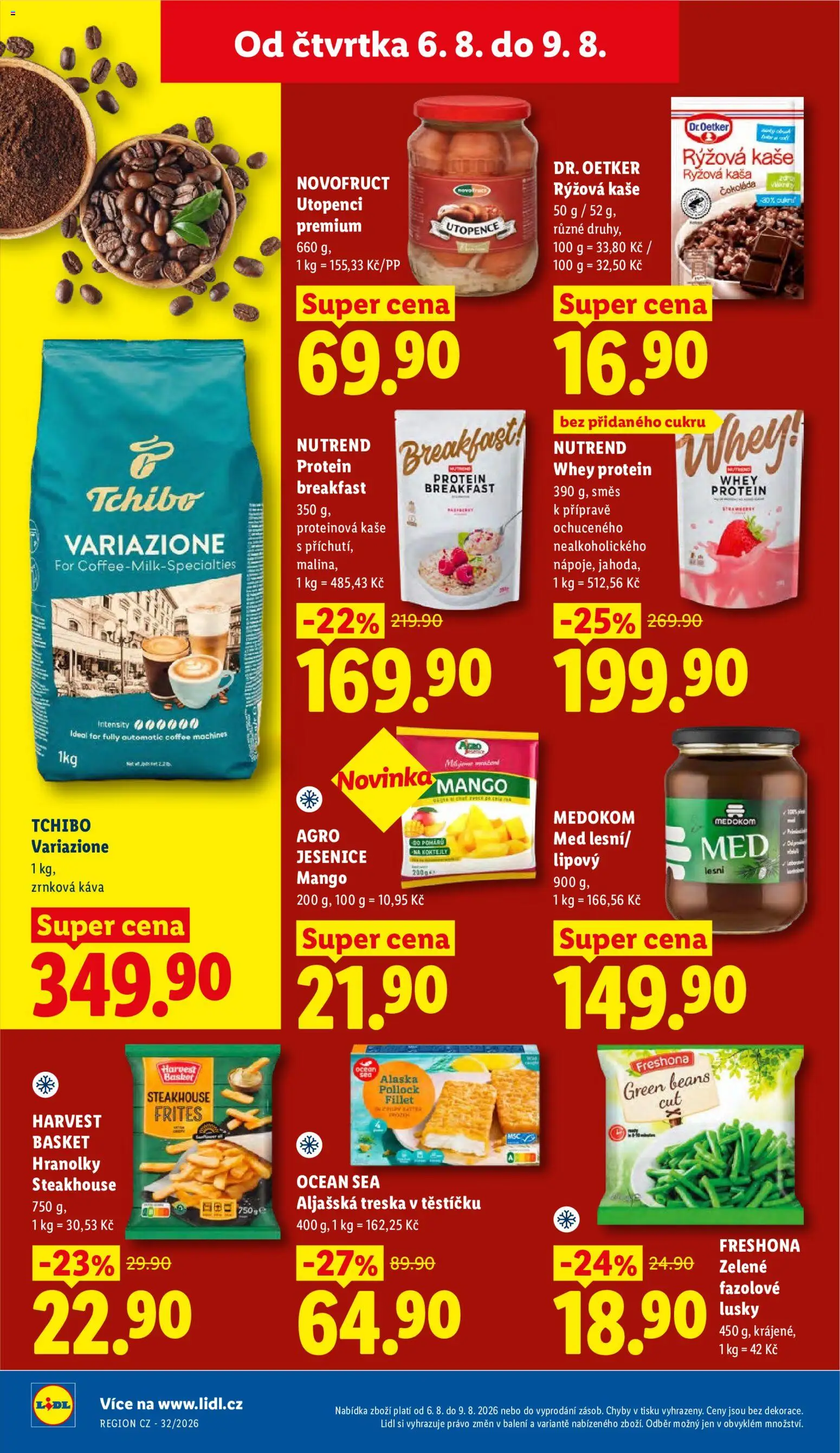 Lidl leták od 06.08.2026 | Strana: 24 | Produkty: Aljašská treska, Utopenci, Rýžová kaše, Proteinová kaše