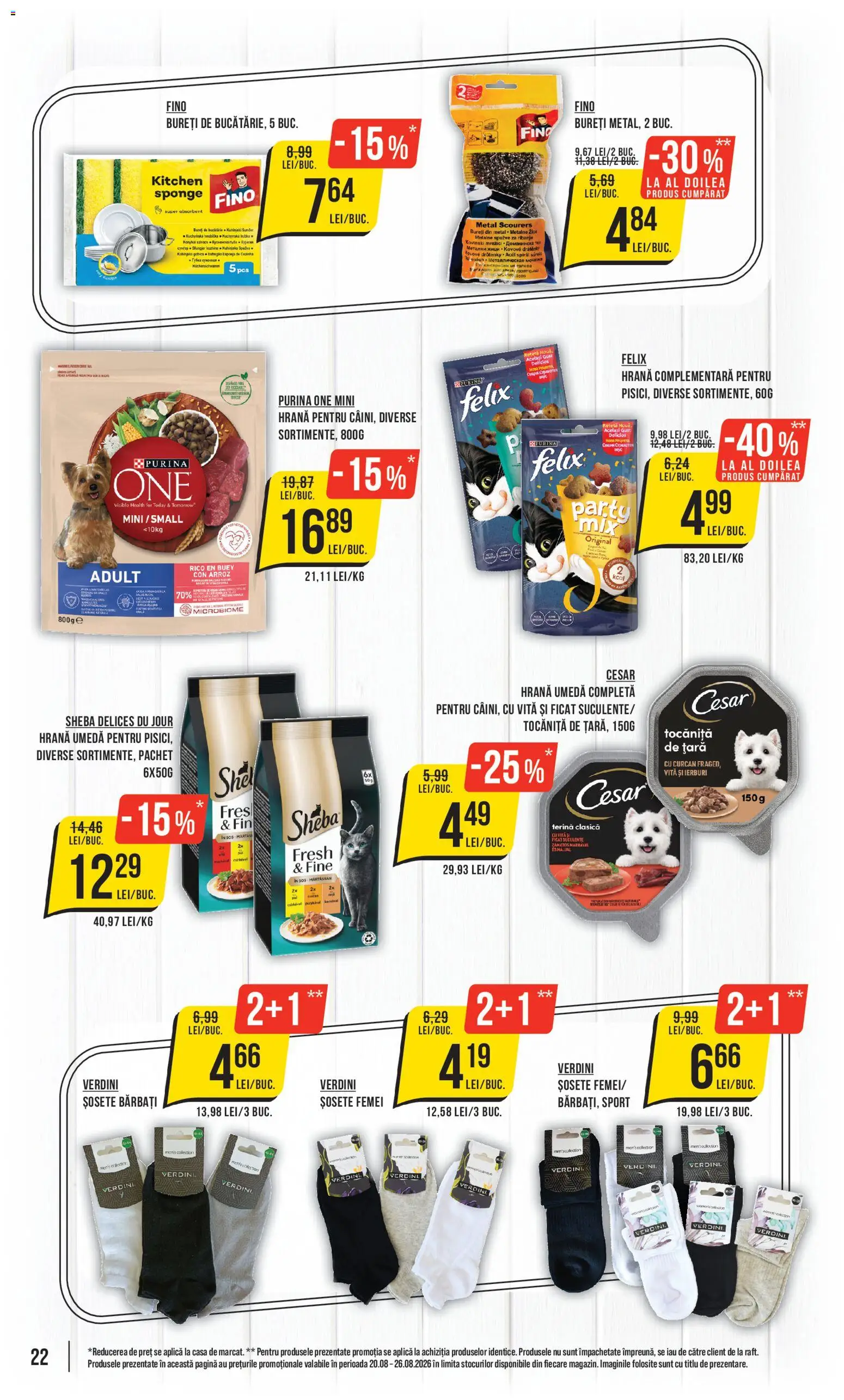 Noul catalog Mega Image – valabil de la 20.08.2026 | Pagină: 22 | Produse: Aplică, Sport, Șosete, Sos