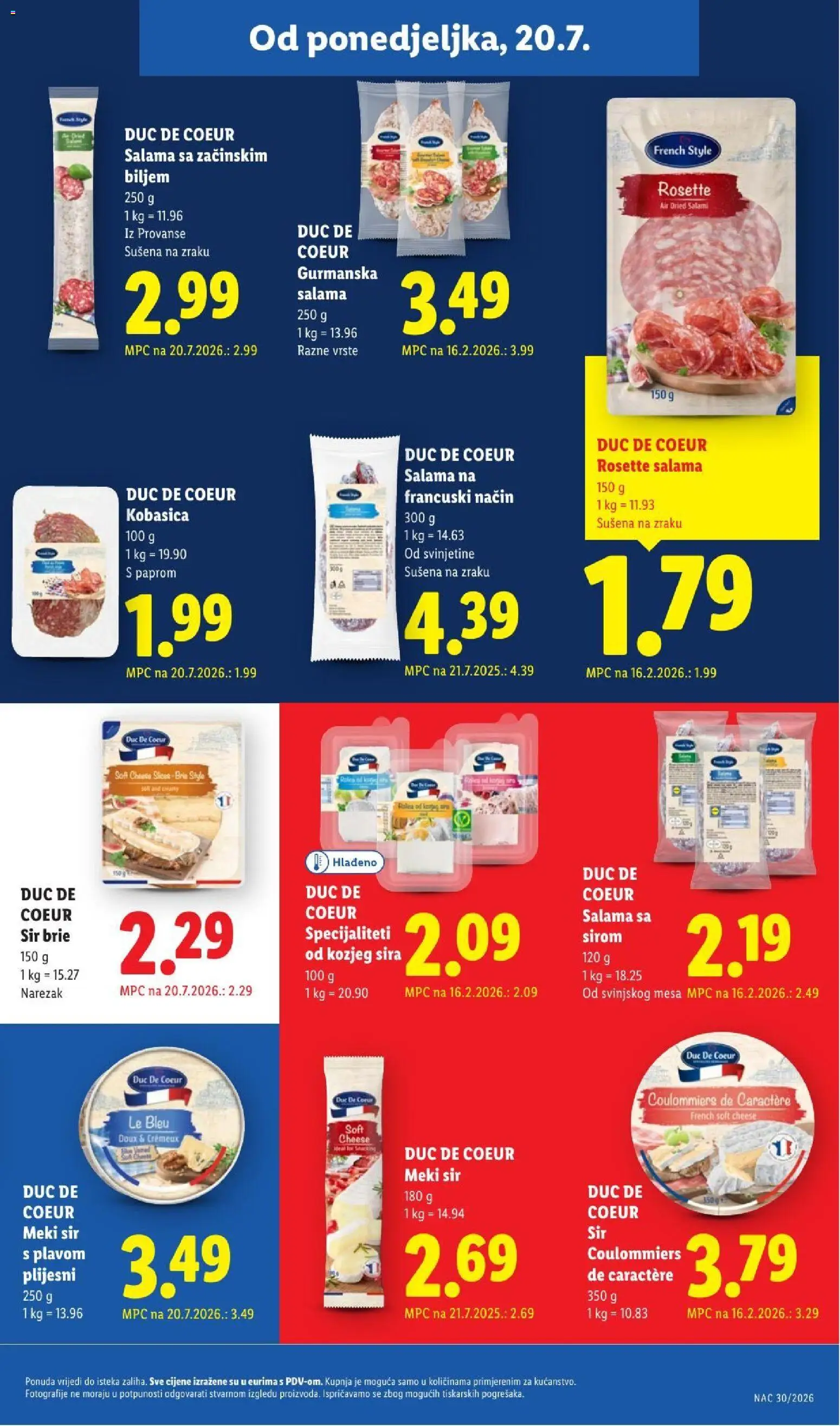 Lidl katalog | vrijedi od 20.07.2026 | Stranica: 11 | Proizvodi: Specijaliteti, Meki sir, Sir, Salama