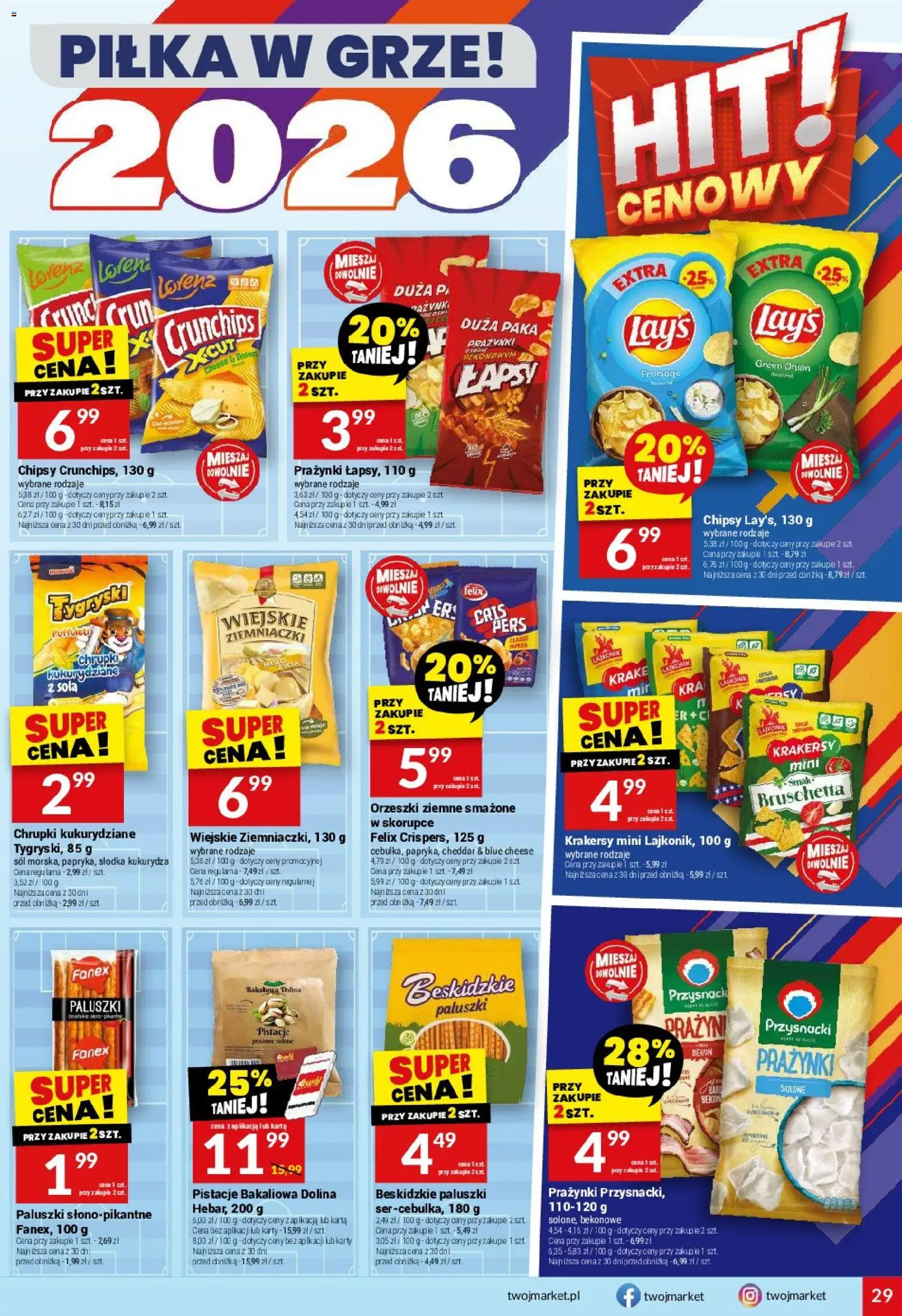 Twój Market gazetka od 10.06.2026 | Strona: 29 | Produkty: Chrupki, Kukurydza, Paluszki, Orzeszki ziemne