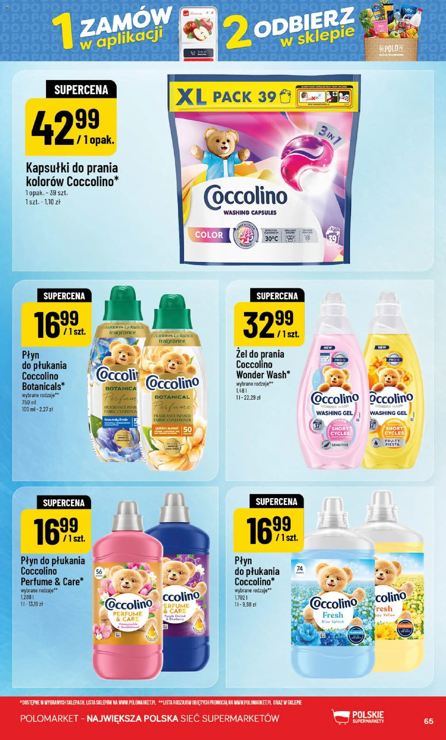 POLOmarket gazetka od 09.09.2026 | Strona: 65 | Produkty: Kapsułki, Coccolino 1, Kapsułki do prania, Żel do prania